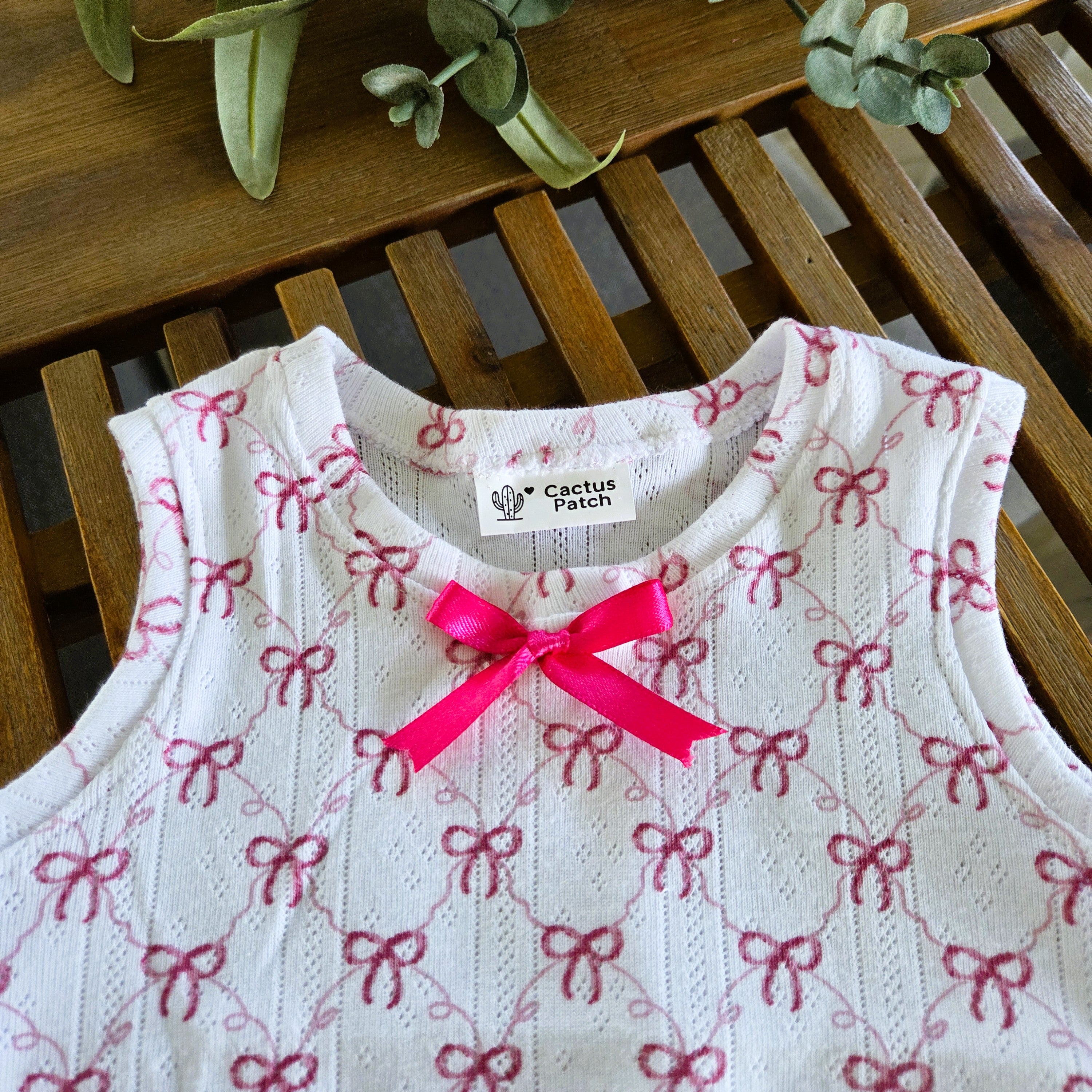 "Little Bows" Romper - Size 9-12 Months