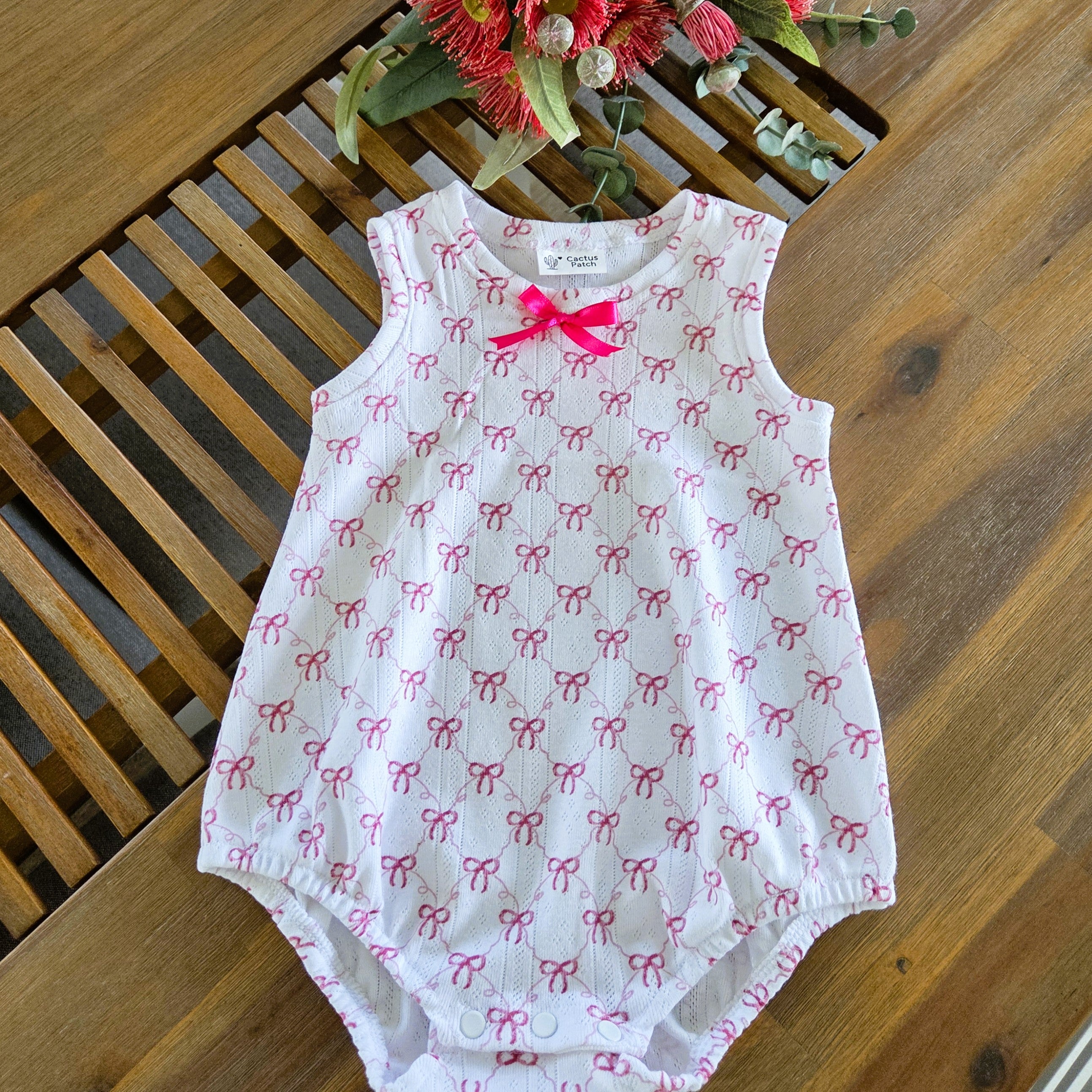 "Little Bows" Romper - Size 9-12 Months
