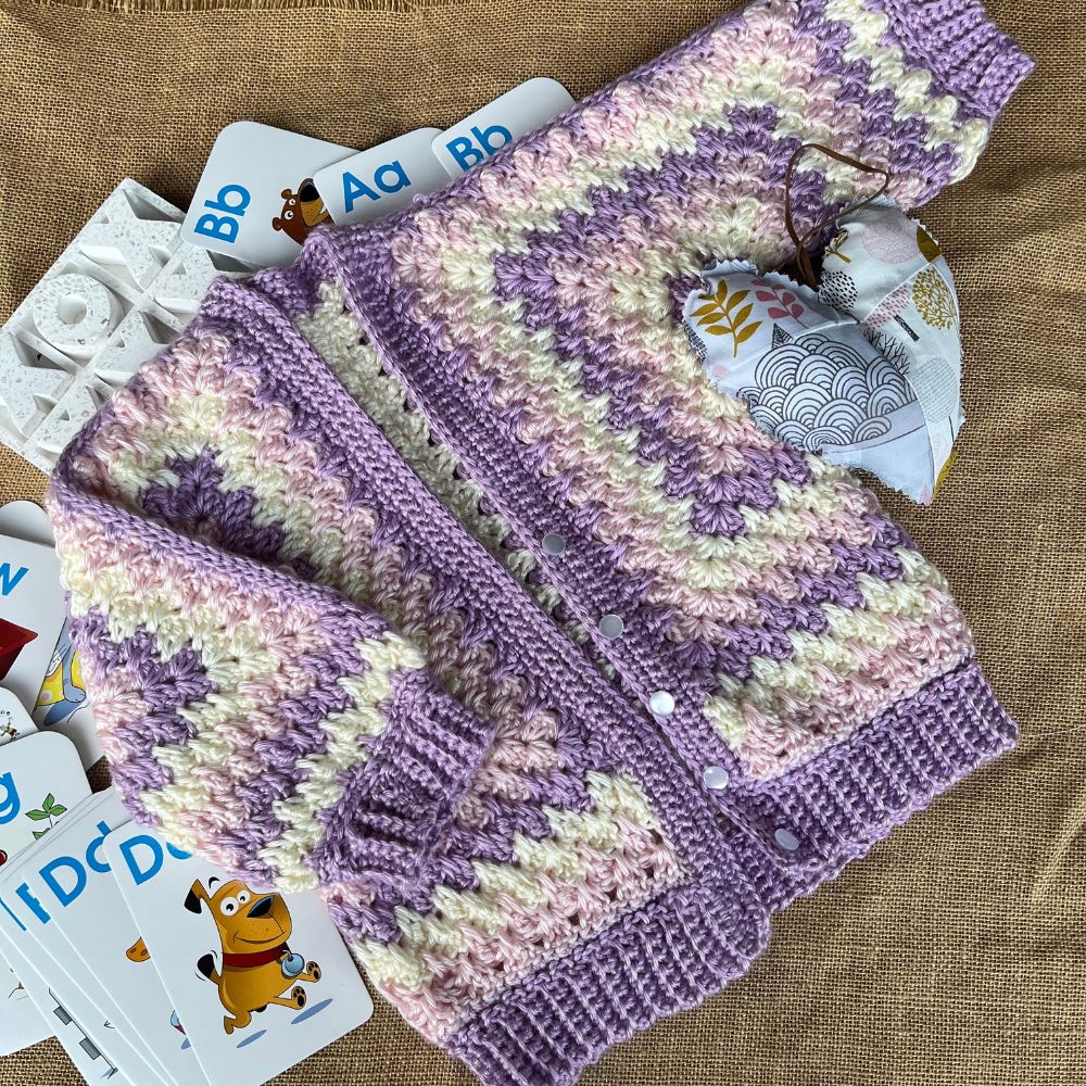 Handmade Crochet Hexi Cardigan | 1-2 years
