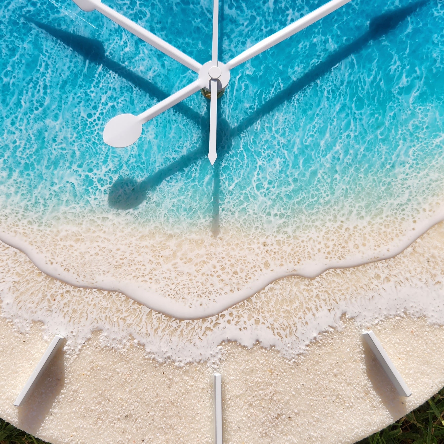 40 cm Beach Turquoise Resin Art Wall Clock