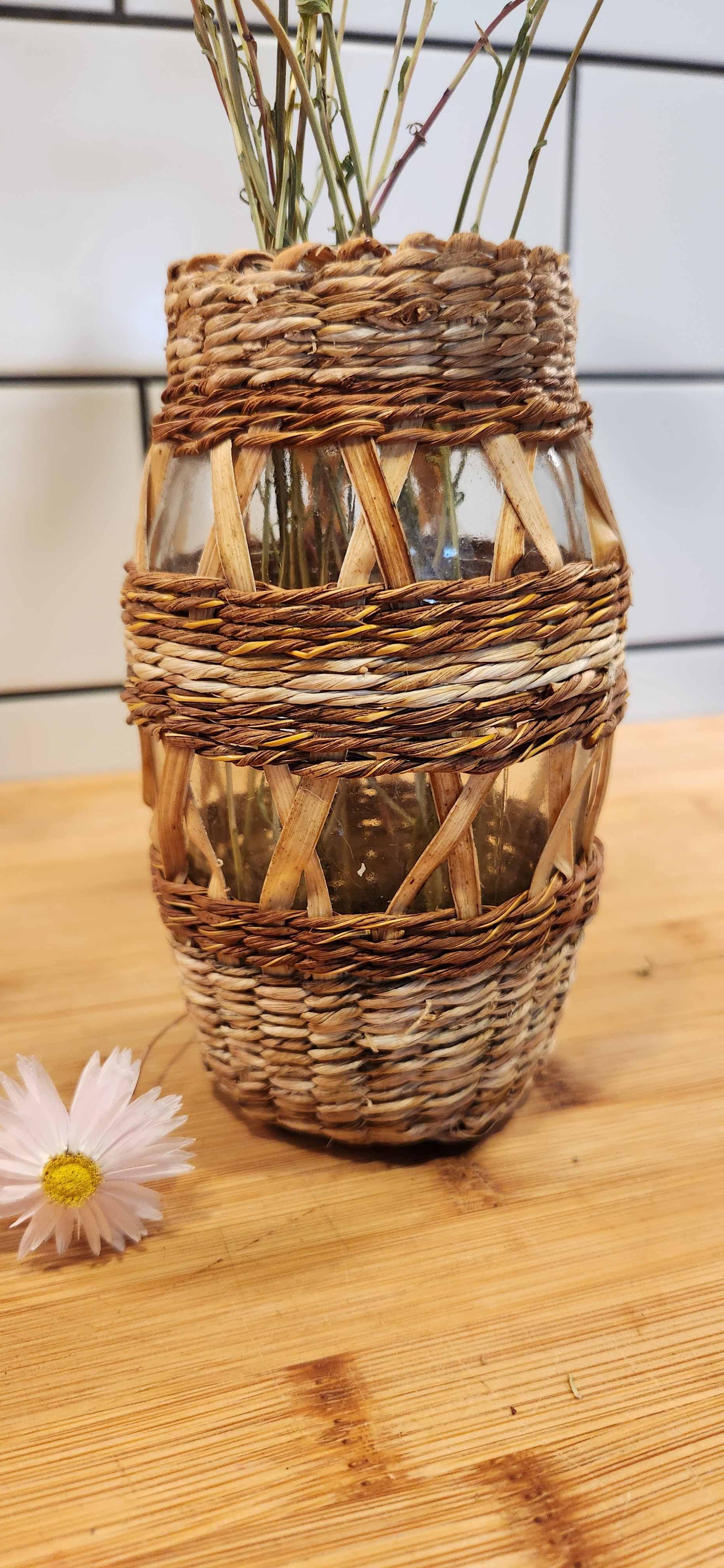 Hand Woven Boho Botanical Vase