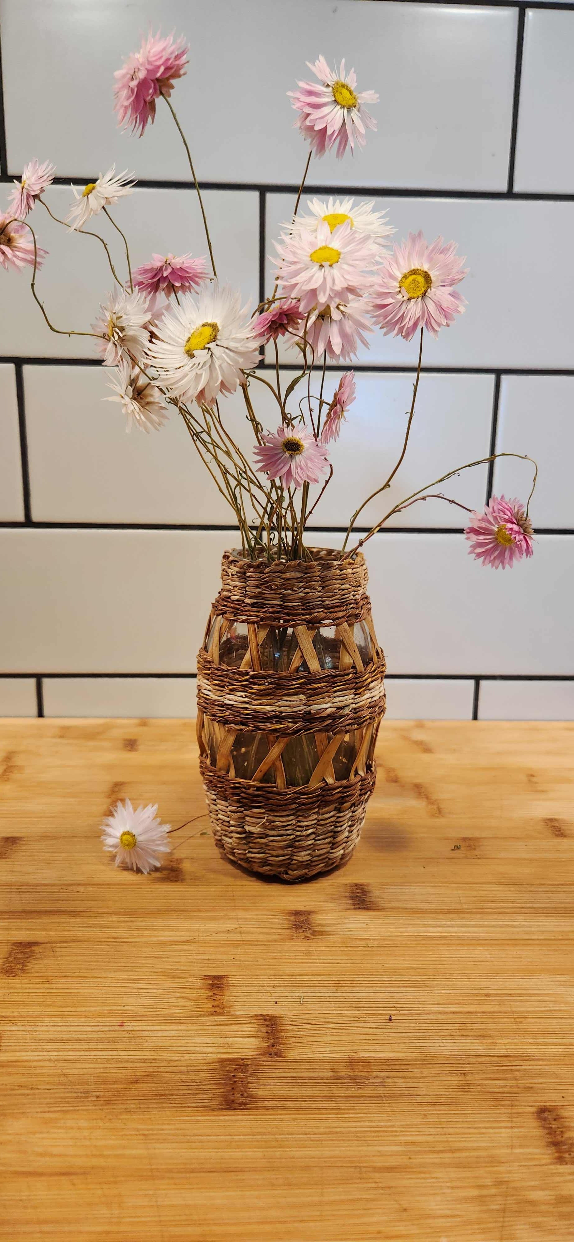 Hand Woven Boho Botanical Vase