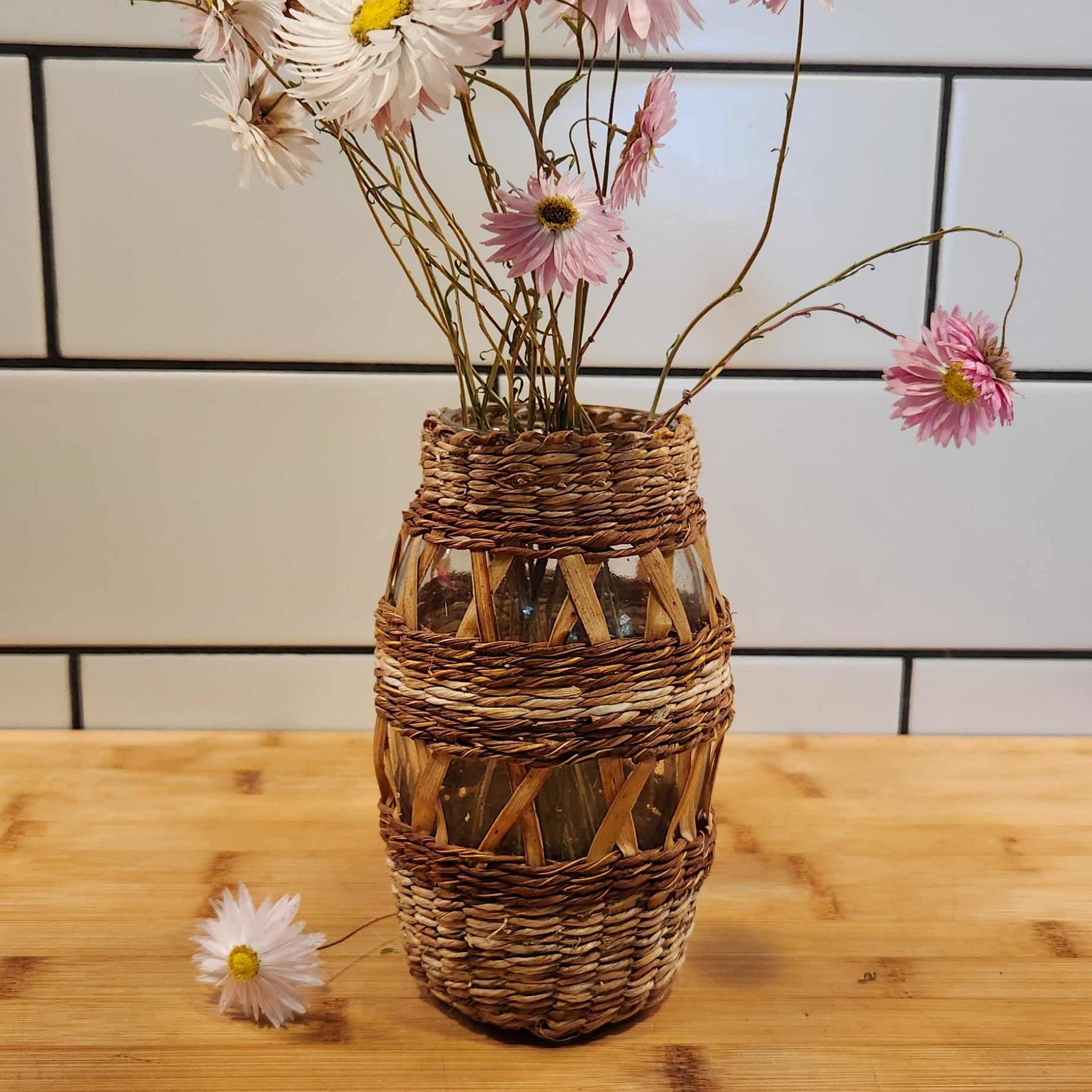 Hand Woven Boho Botanical Vase