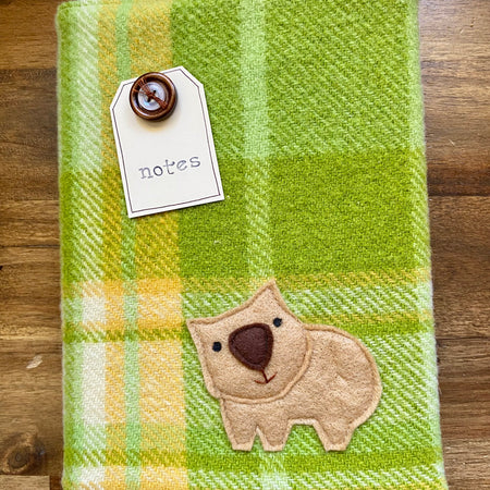 A5 Upcycled Notebook Wombat - Green
