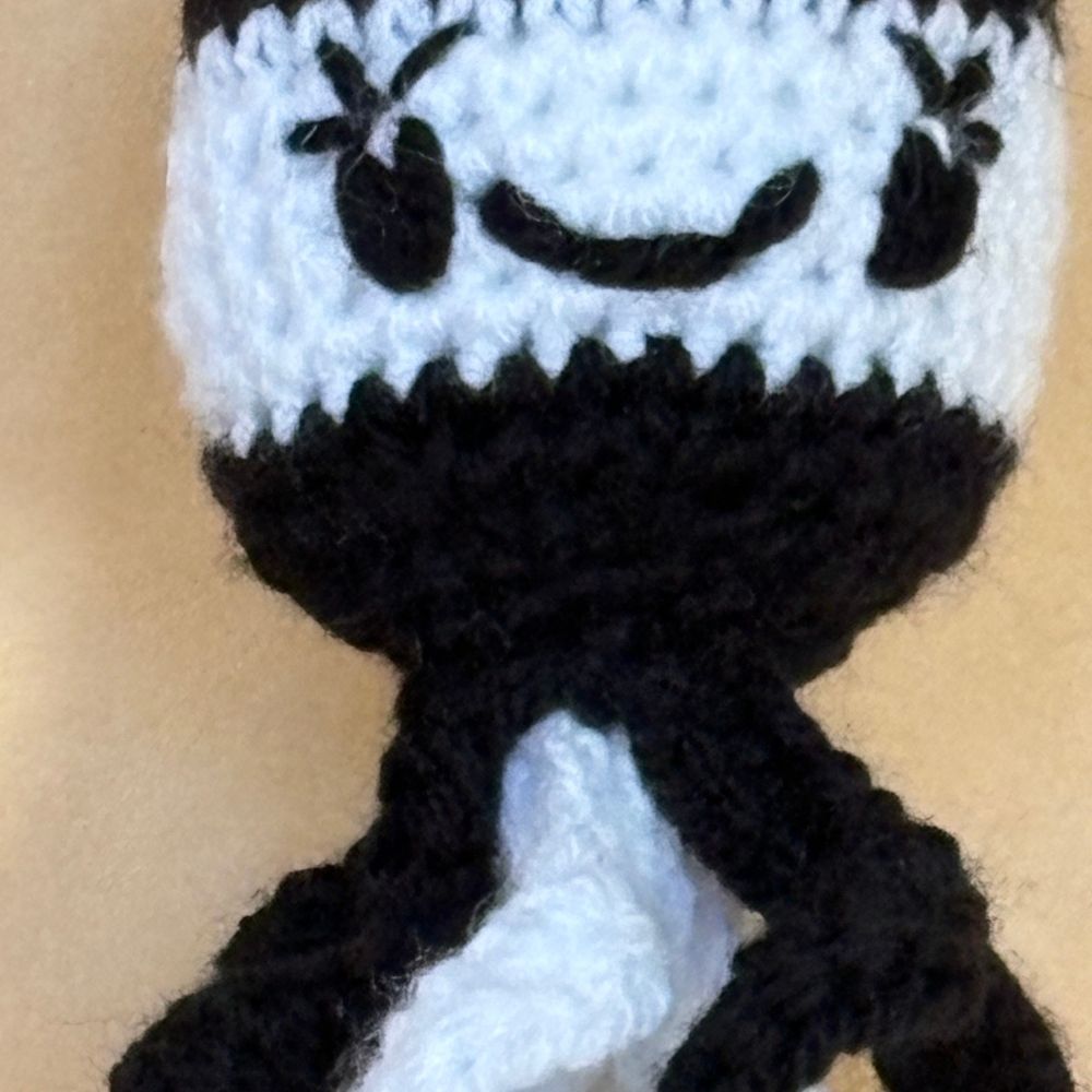 'Ollie' Crochet Octopus - Black & White Contrast