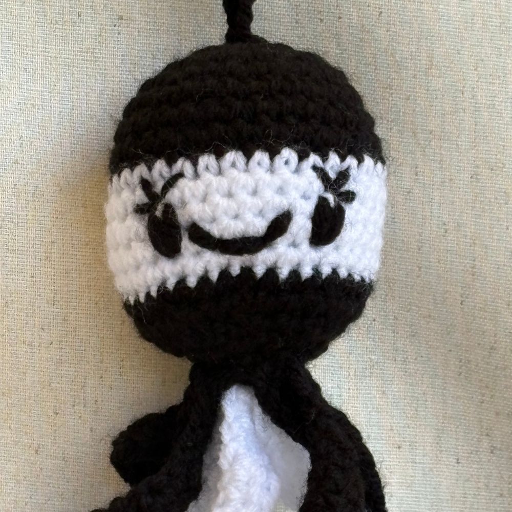 'OLLIE' Crochet Octopus - Black & White Contrast