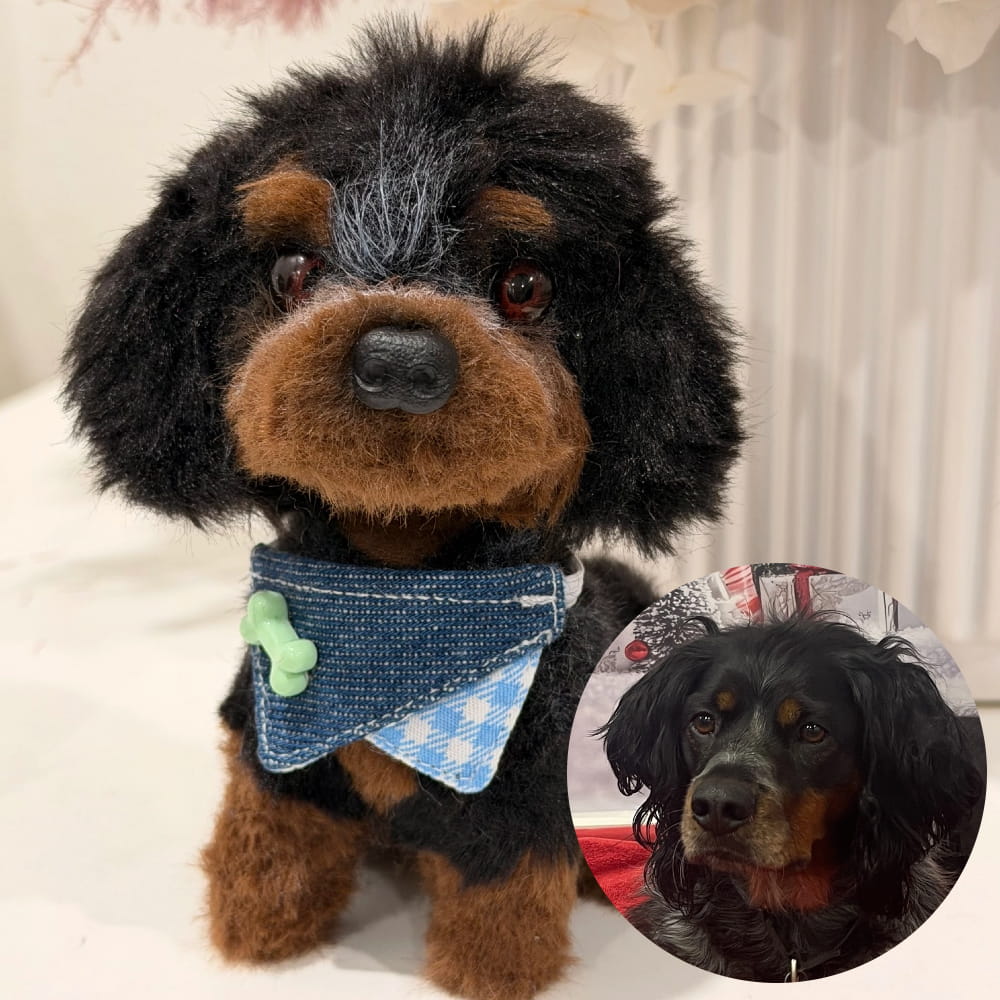 Custom Dog Replica from Photo, Poseable Art Doll, Pet Memorial Keepsake - Handmade Soft Sculpture, Personalised Plushie Ornament