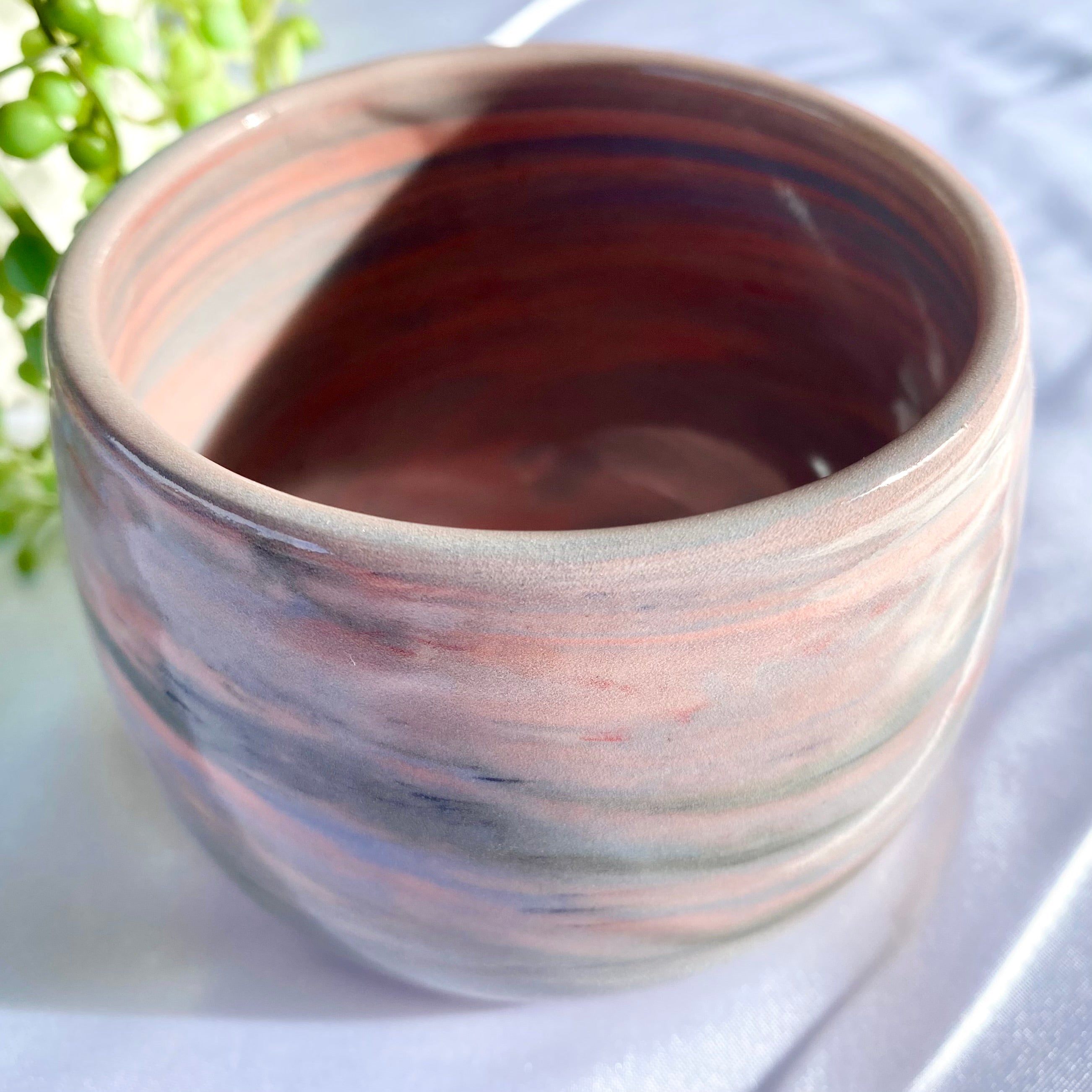 Marbled Effect Ceramic Latte Cup|Handmade Pottery