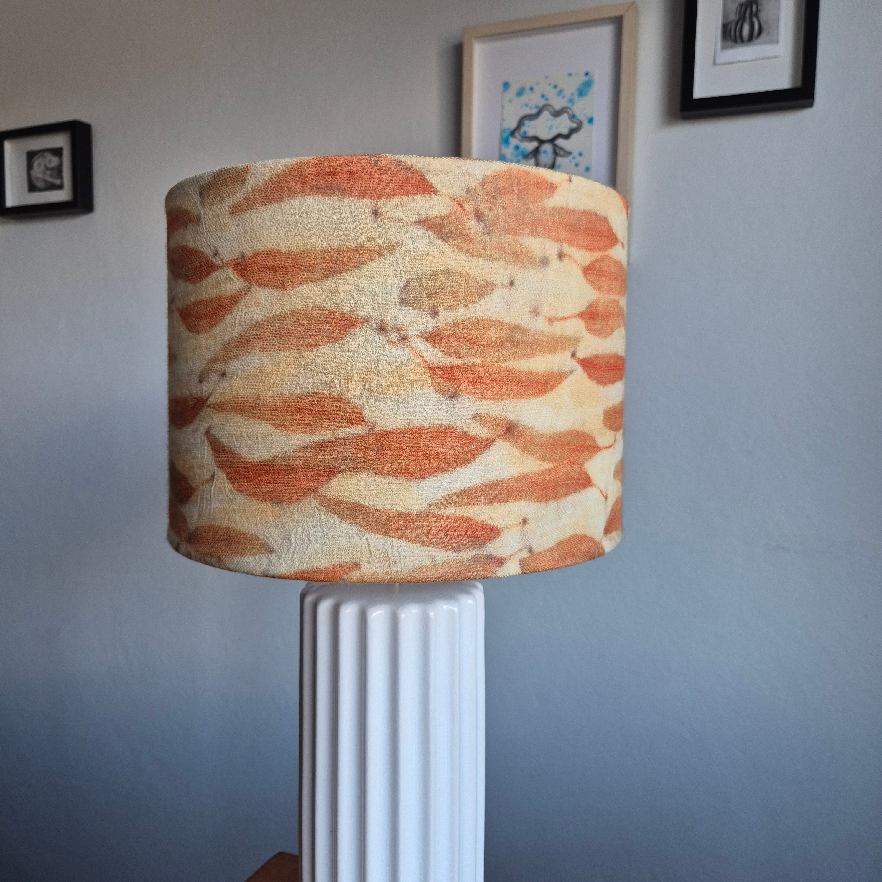 Lampshade large horizontal eucalyptus leaves