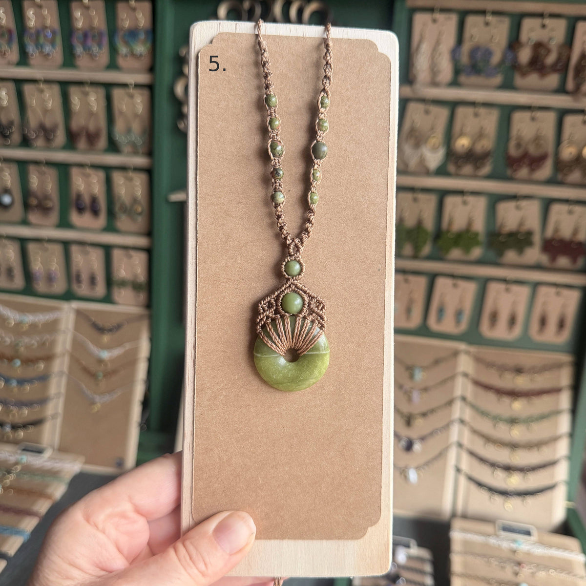 Macrame Pi-stone/Donut Necklace Pendant