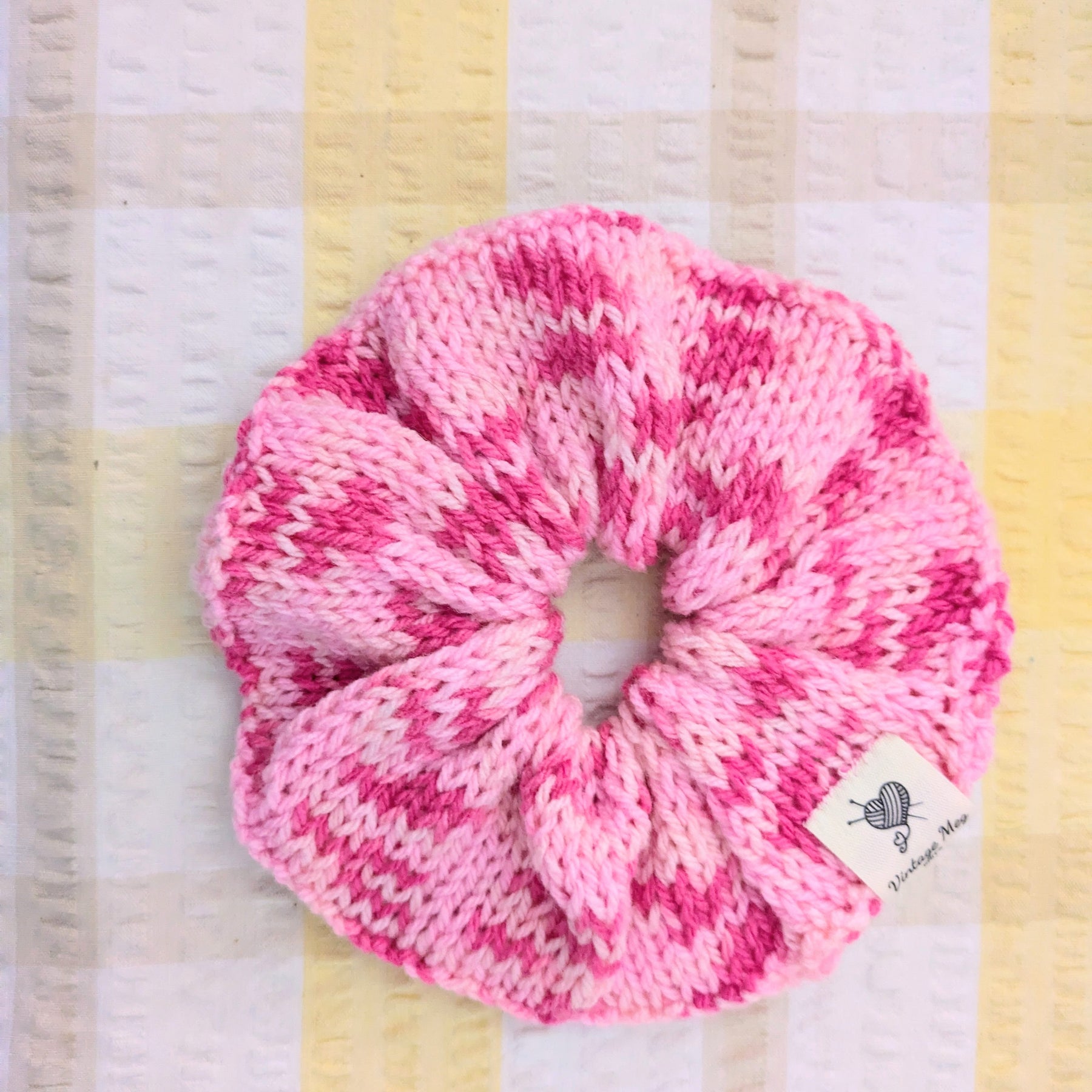 Retro 1980s Style Handknit Bun Topper Extra Large Hair Scrunchie