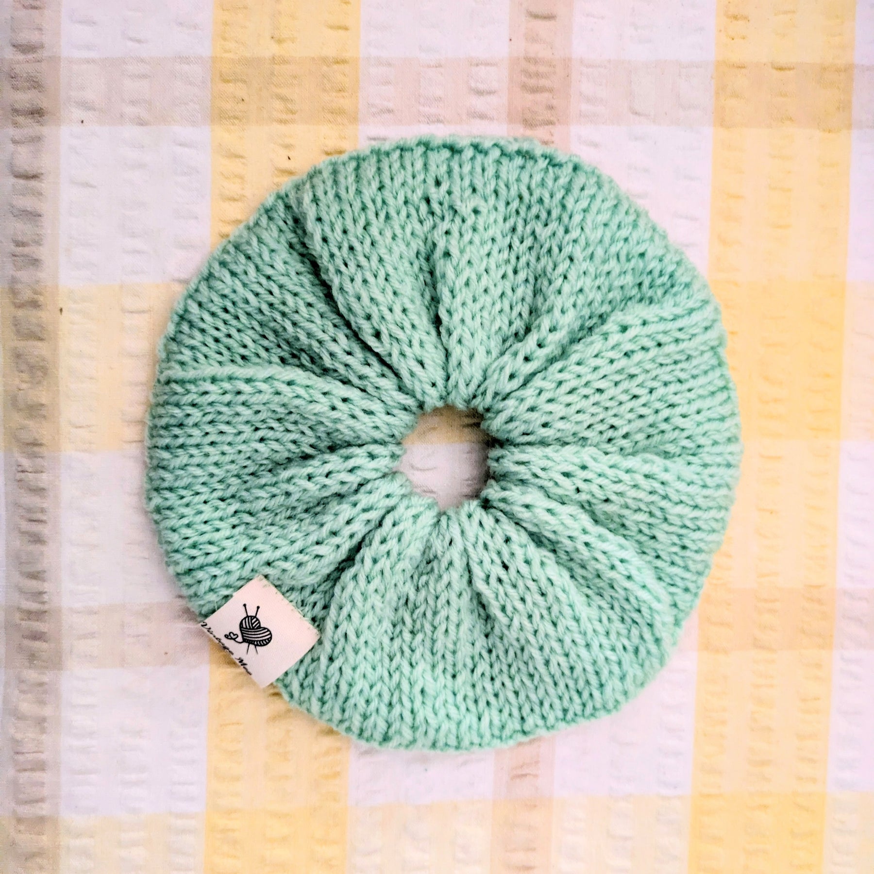 Retro 1980s Style Handknit Bun Topper Extra Large Hair Scrunchie