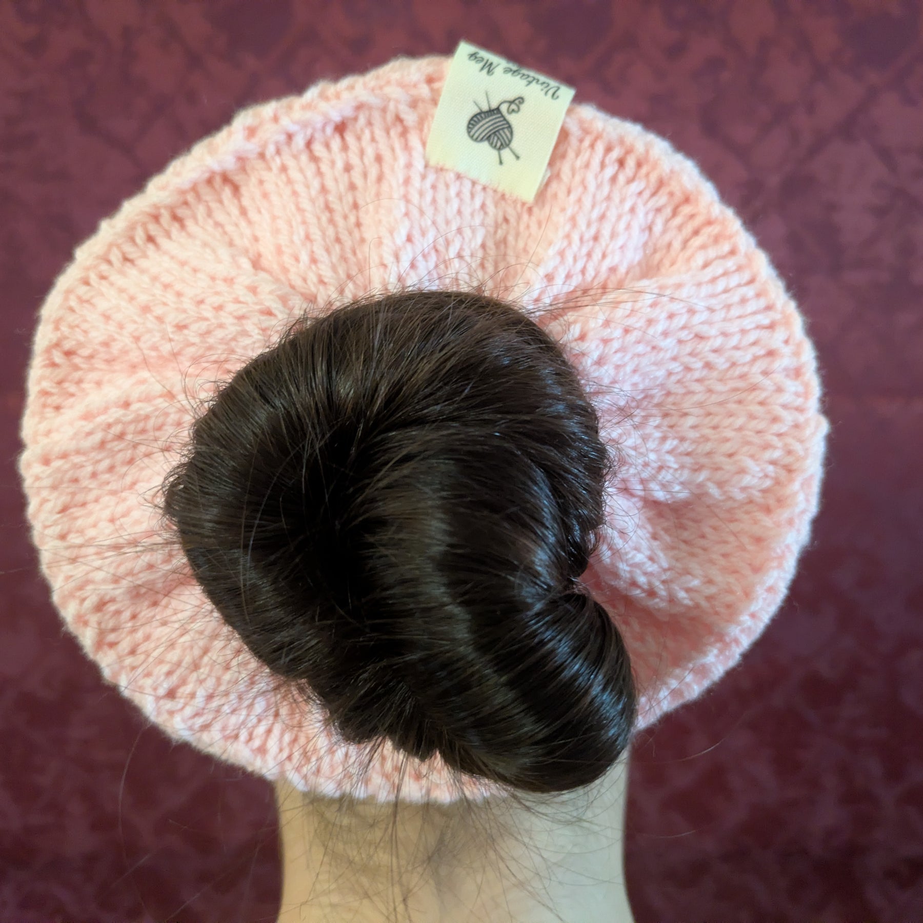 Retro 1980s Style Handknit Bun Topper Extra Large Hair Scrunchie