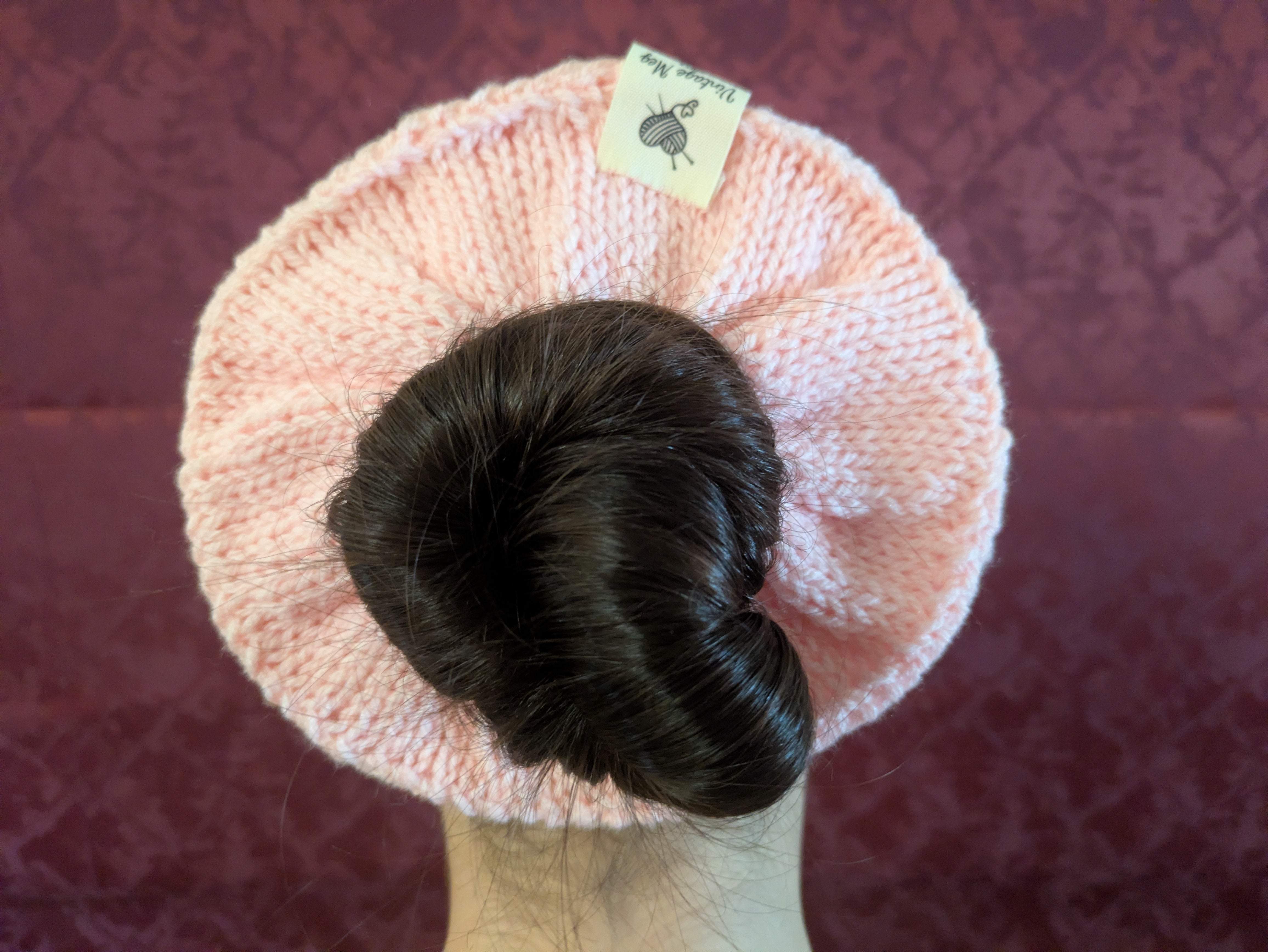 Retro 1980s Style Handknit Bun Topper Extra Large Hair Scrunchie