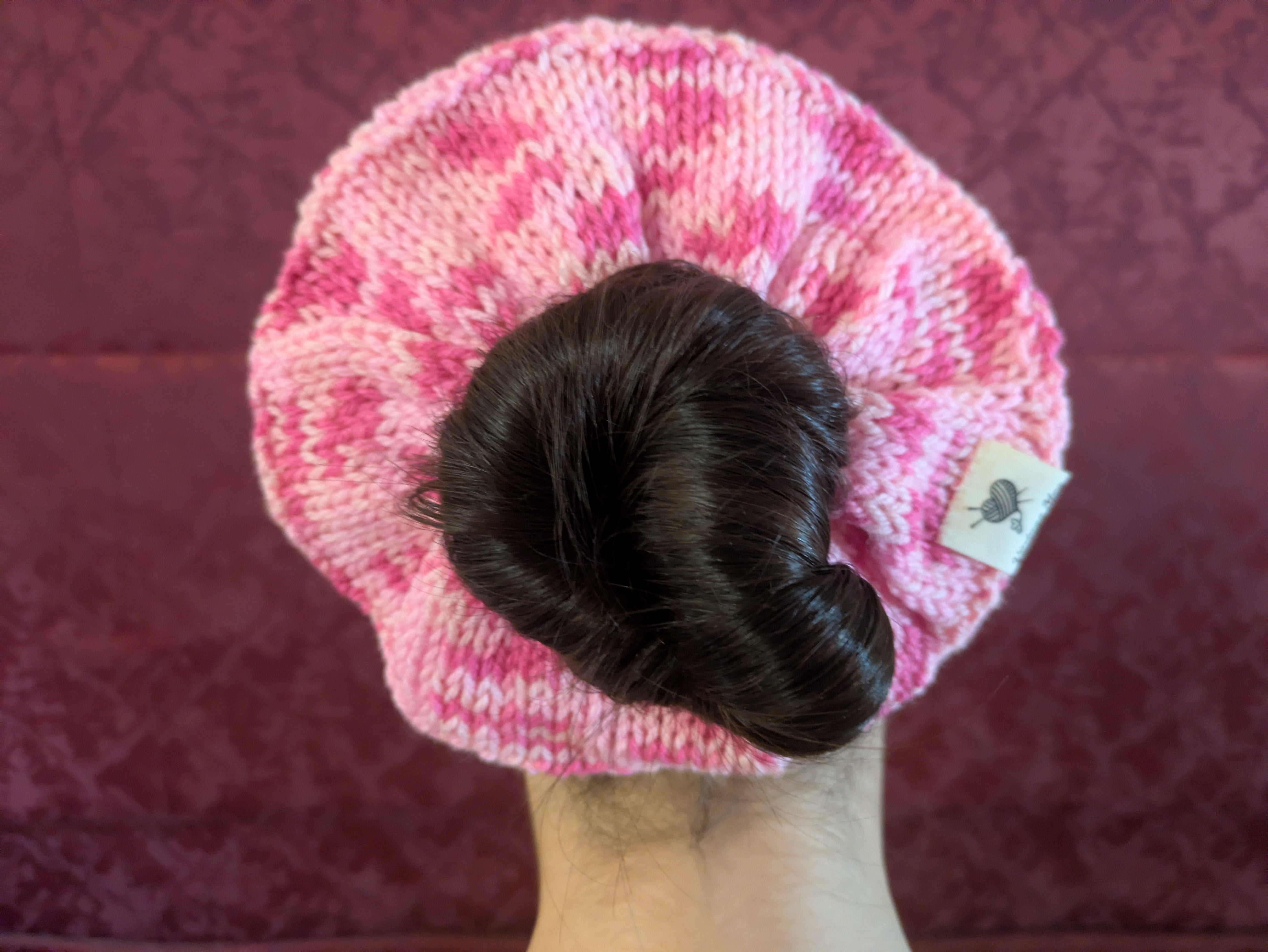 Retro 1980s Style Handknit Bun Topper Extra Large Hair Scrunchie