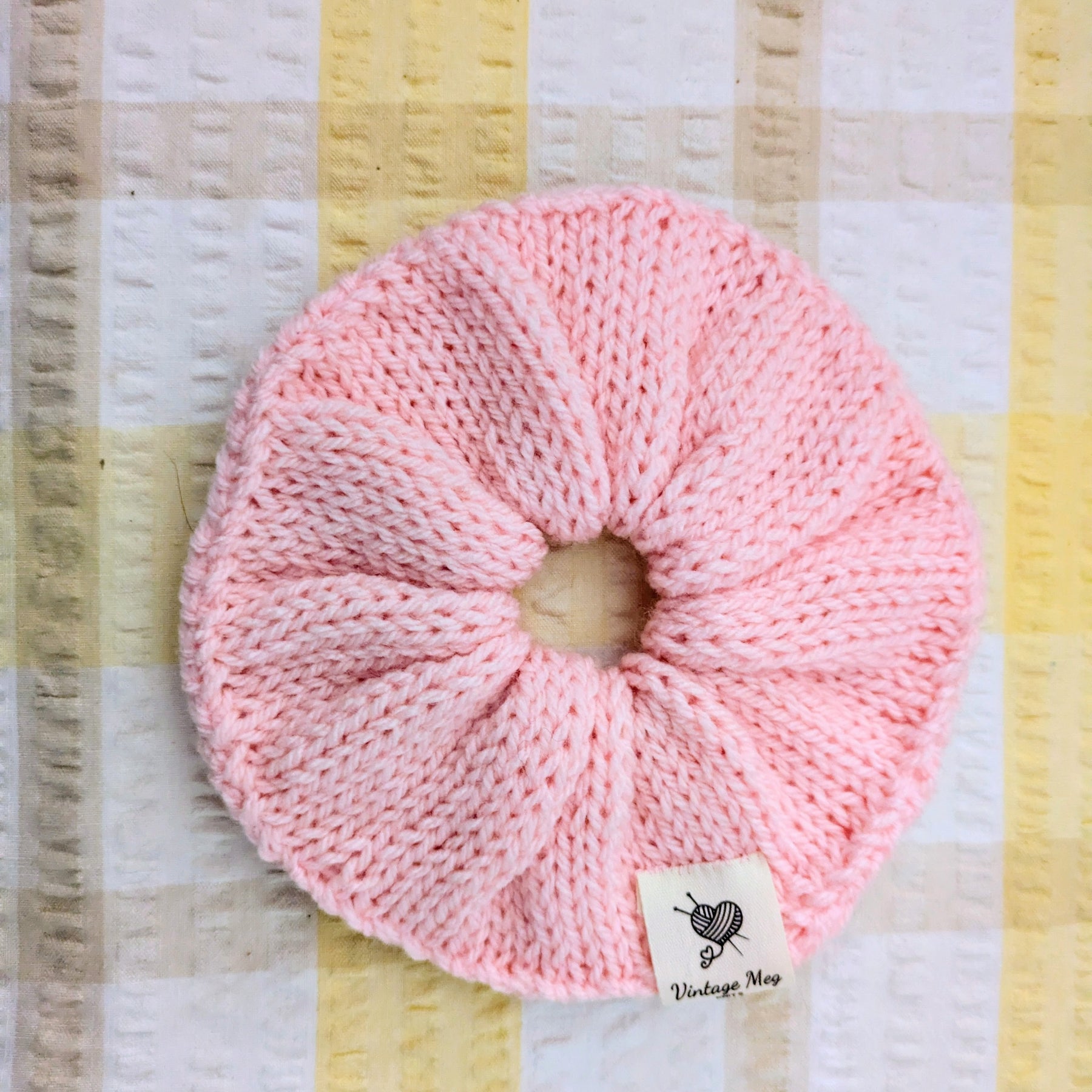 Retro 1980s Style Handknit Bun Topper Extra Large Hair Scrunchie