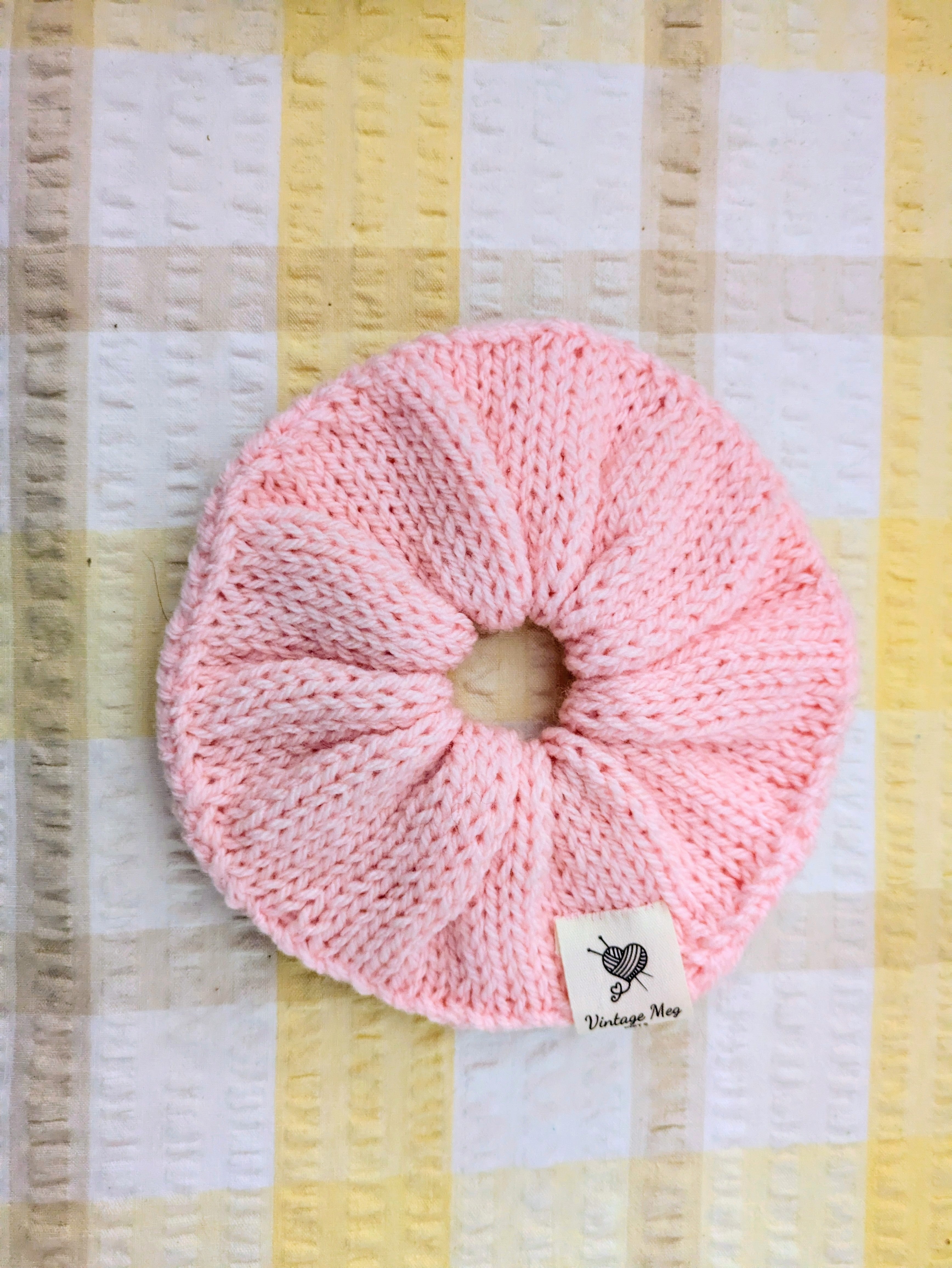 Retro 1980s Style Handknit Bun Topper Extra Large Hair Scrunchie