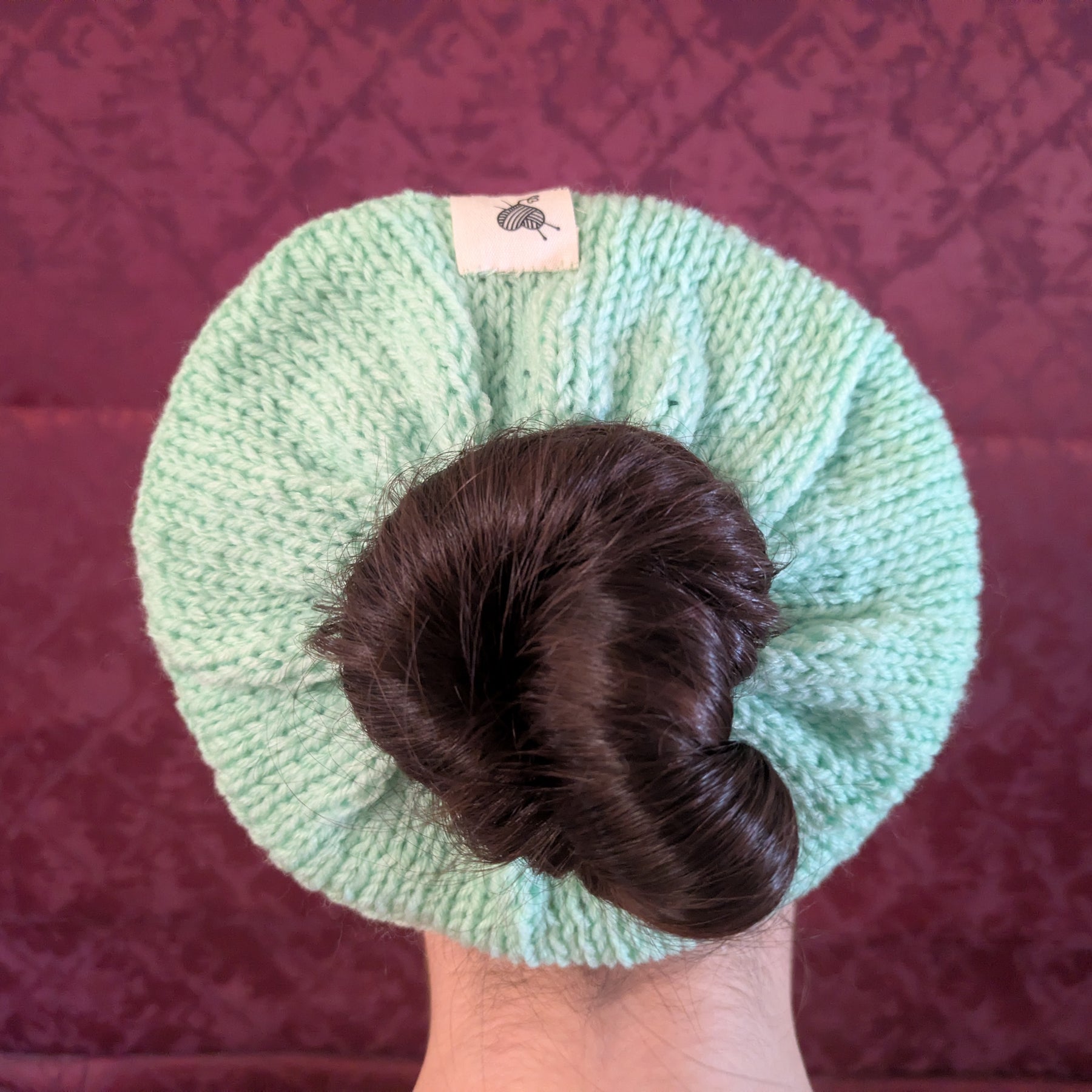 Retro 1980s Style Handknit Bun Topper Extra Large Hair Scrunchie