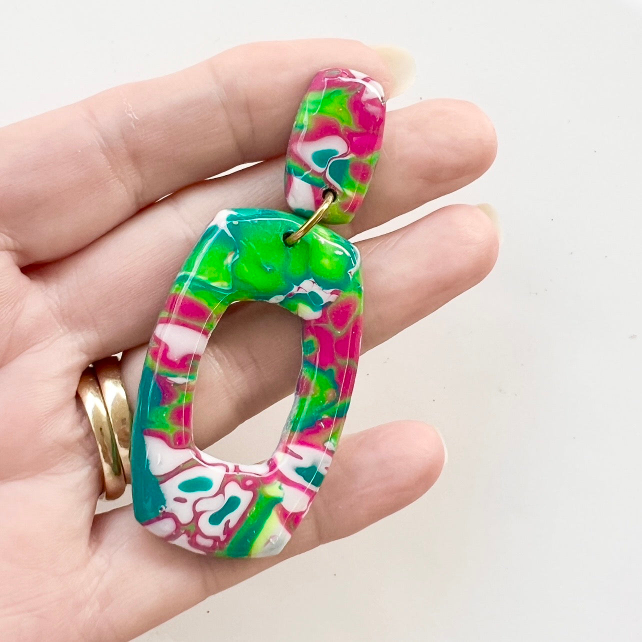 Earrings ~ Polymer Clay Dangles ~ Resin ~ Christmas in July