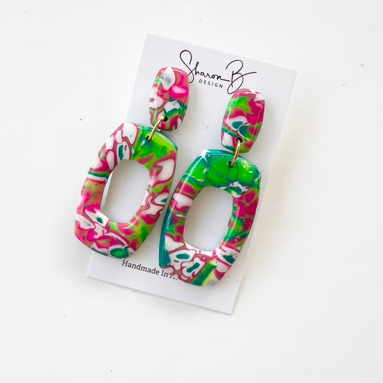 Earrings ~ Polymer Clay Dangles ~ Resin ~ Christmas in July