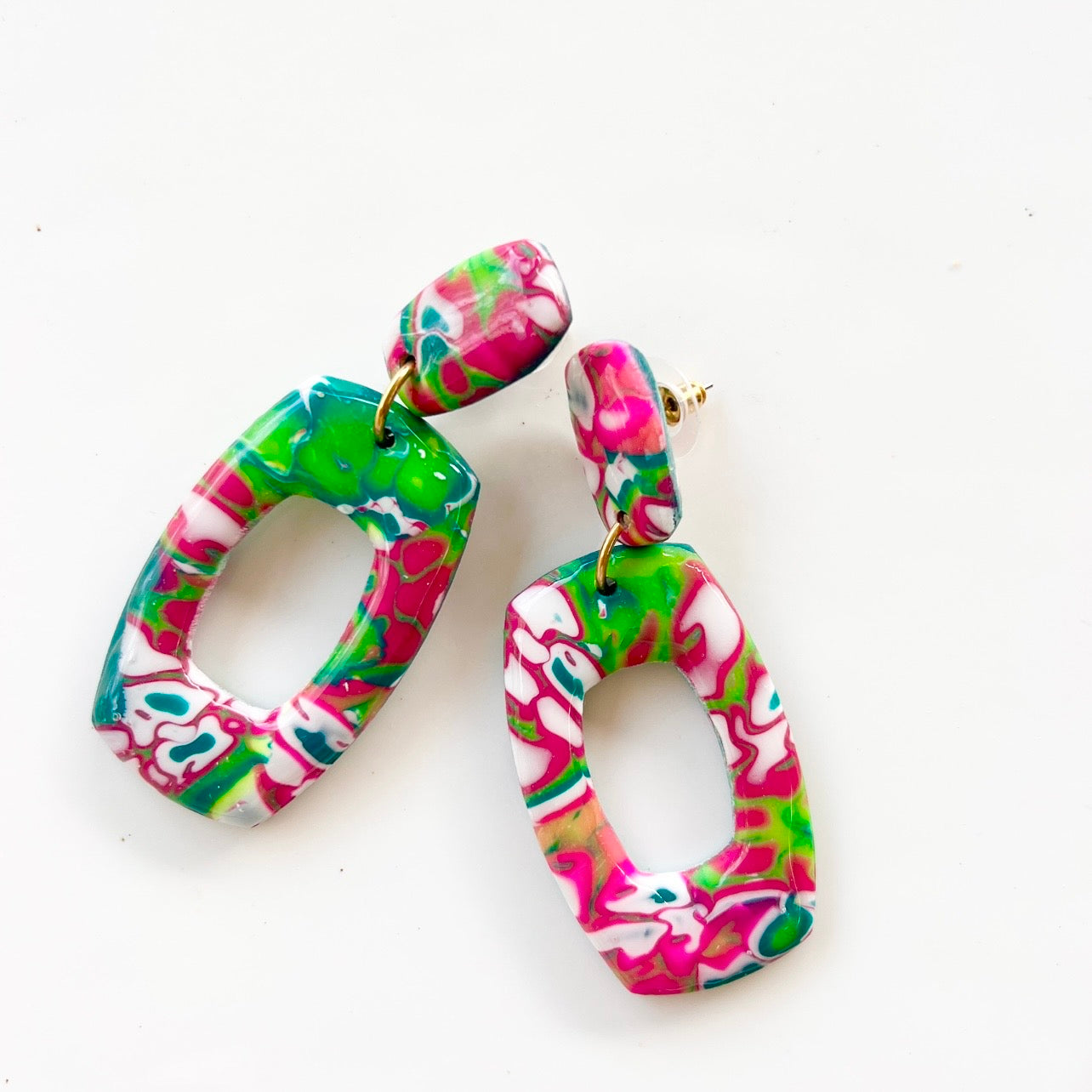 Earrings ~ Polymer Clay Dangles ~ Resin ~ Christmas in July