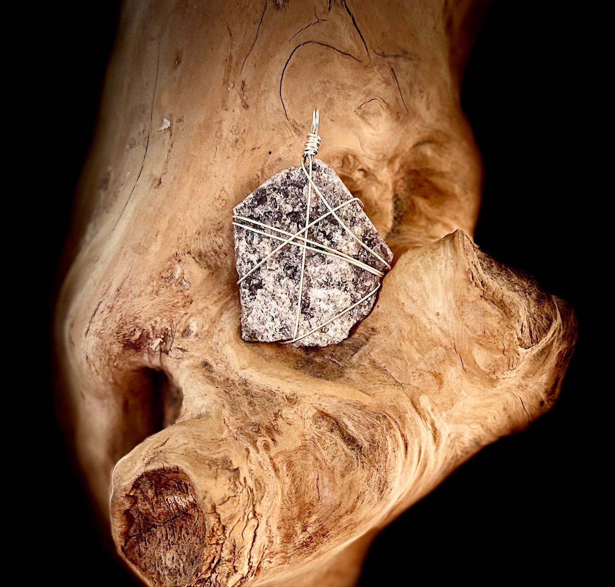 Silver Lepidolite Pendant