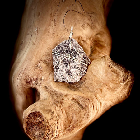 Silver Lepidolite Pendant