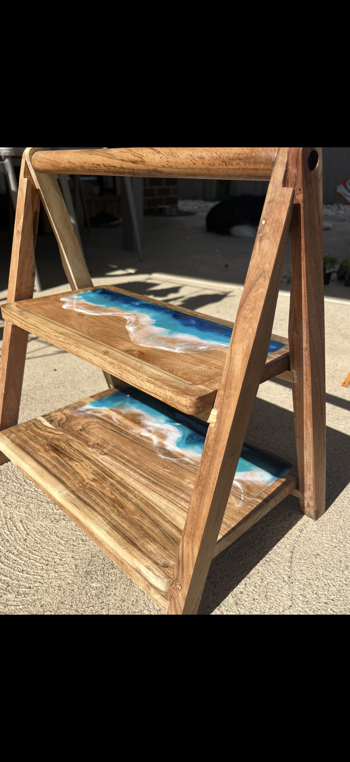 2 tier serve board | Ocean resin waves | Serving board | home decor | Dining table decor | Xmas gift | charcuterie board