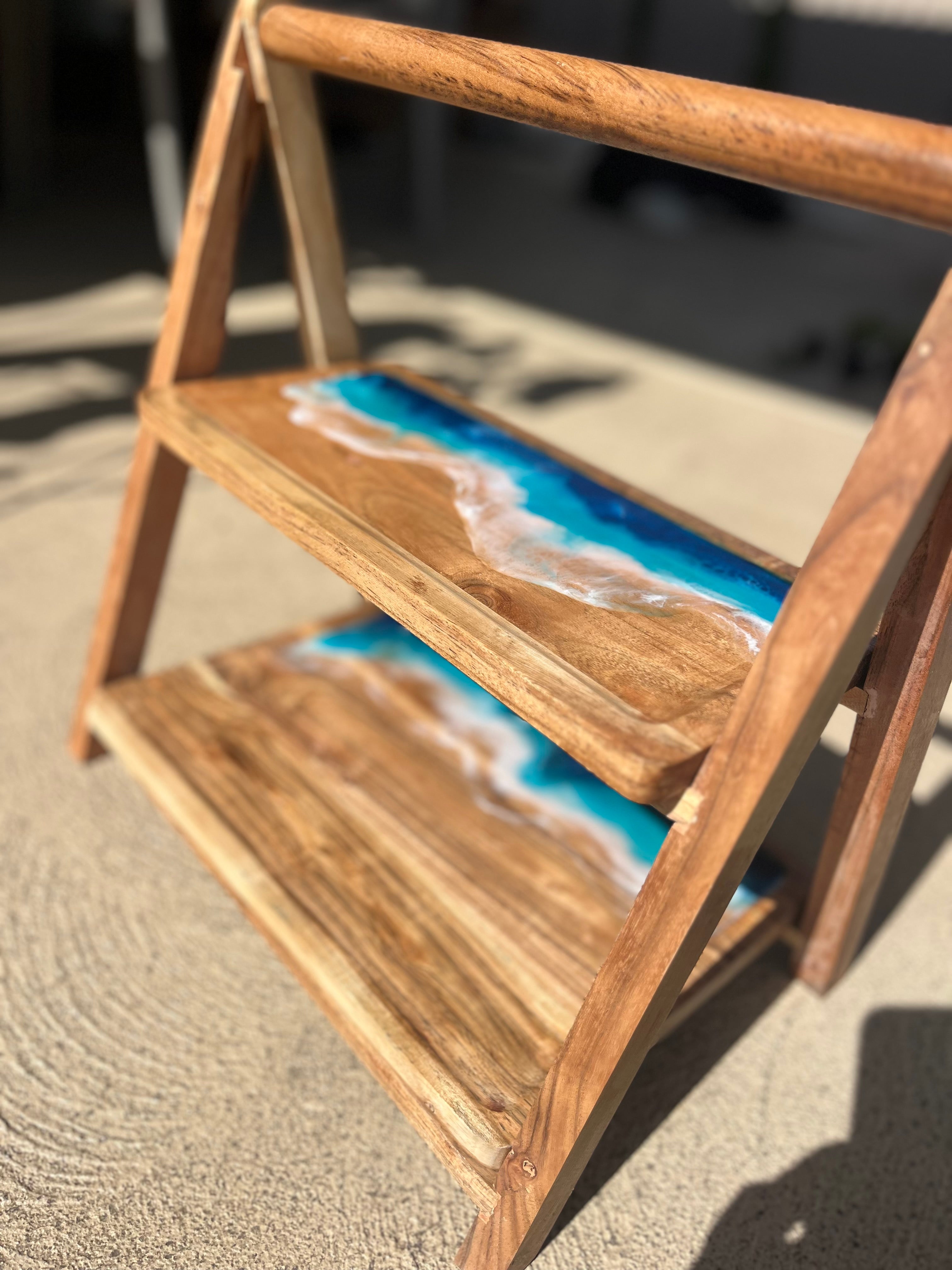 2 tier serve board | Ocean resin waves | Serving board | home decor | Dining table decor | Xmas gift | charcuterie board