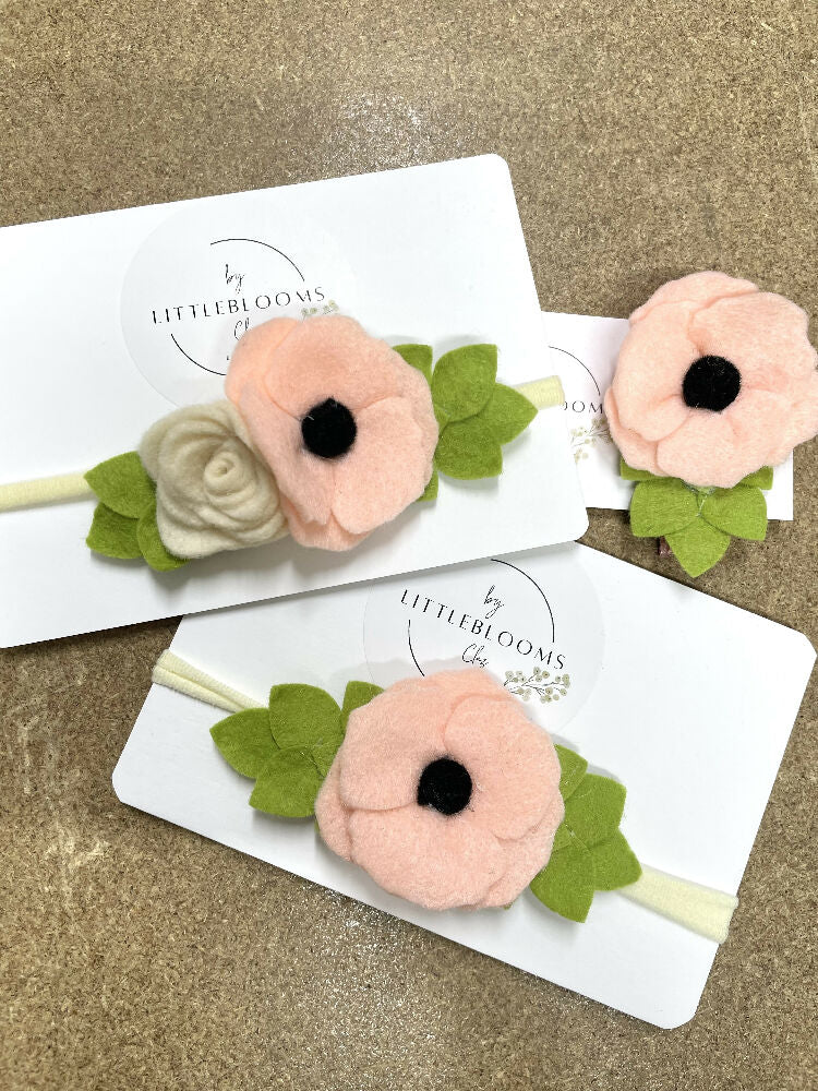 Poppy rose headband