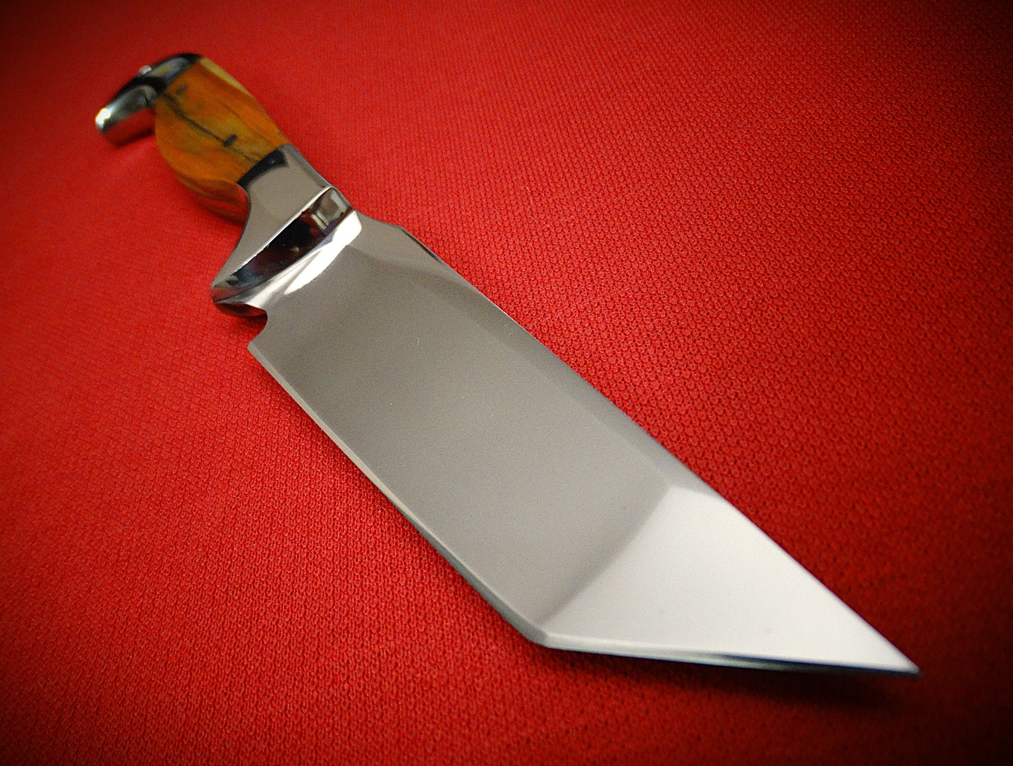 Fixed blade Tanto knife and Leather sheath