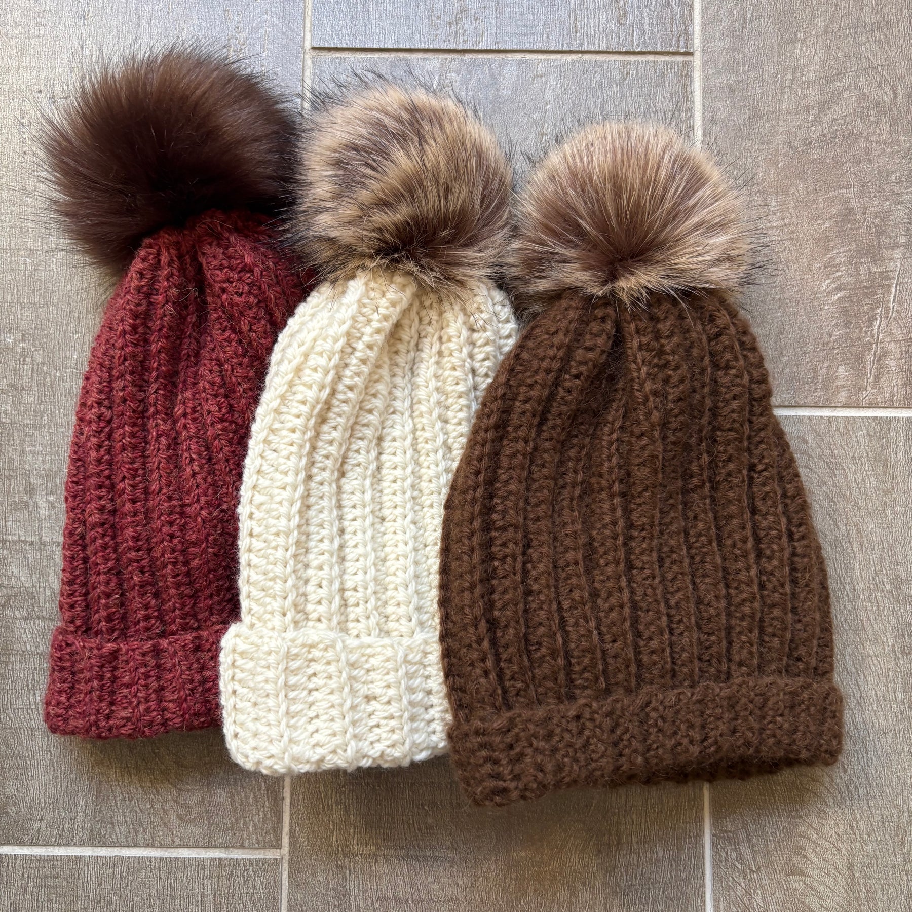 Hand Crocheted Beanie | Chocolate | With Pom Pom
