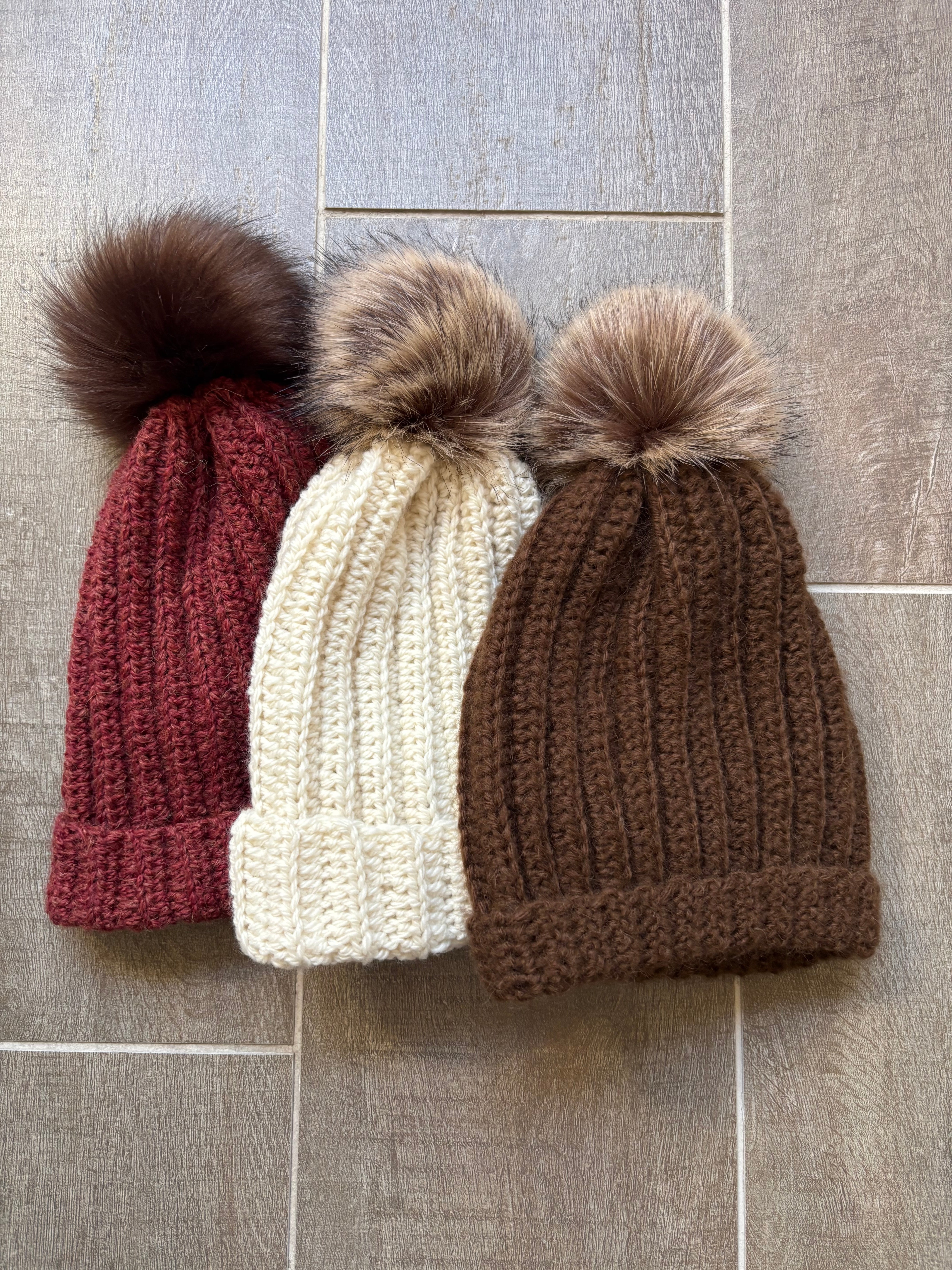Hand Crocheted Beanie | Shades of Autumn | With Pom Pom