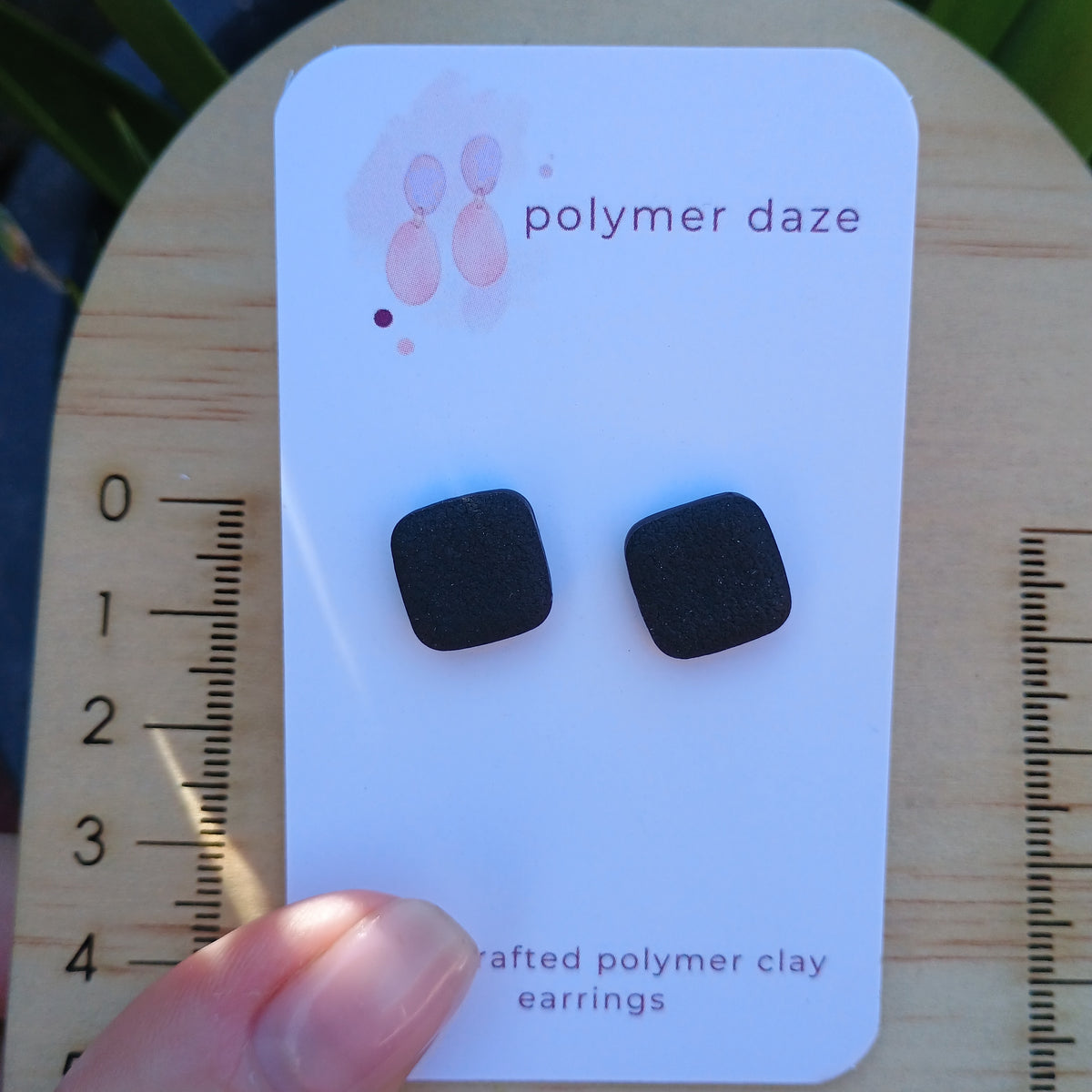 Basic black stud earrings