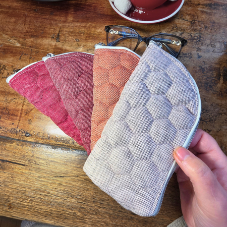 Quilted glasses and sunglasses case, handmade and upcycled NEW DESIGN