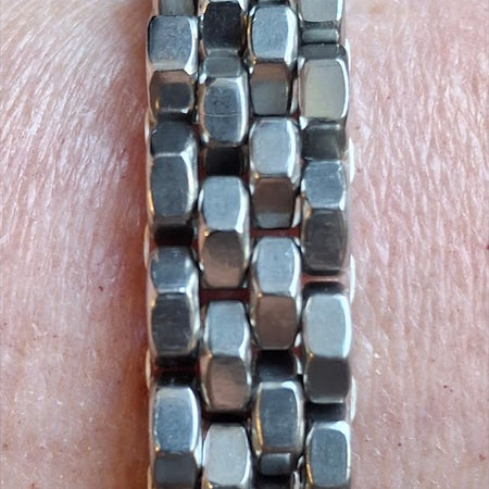 Unisex bracelet made with stainless steel hex nuts
