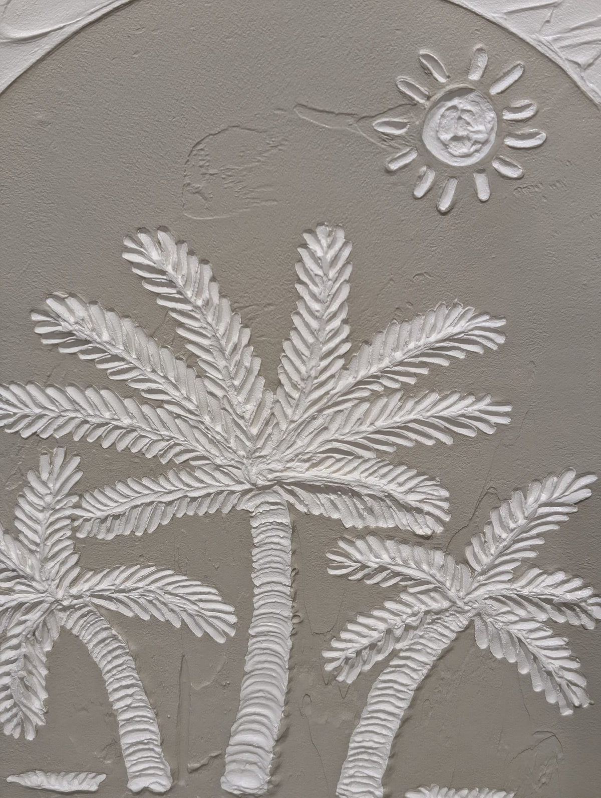 Coastal Haven: Handmade Textured Palm Tree Wall Art Original Canvas 60cm x 60cm