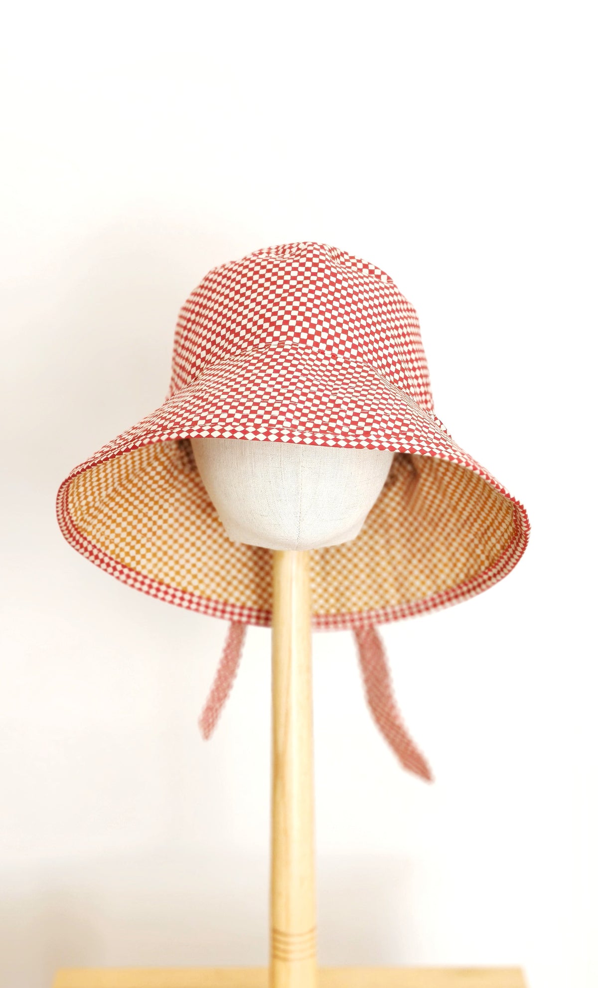 Kids Summer Reversible Sun, Gingham Kids Sun Hat