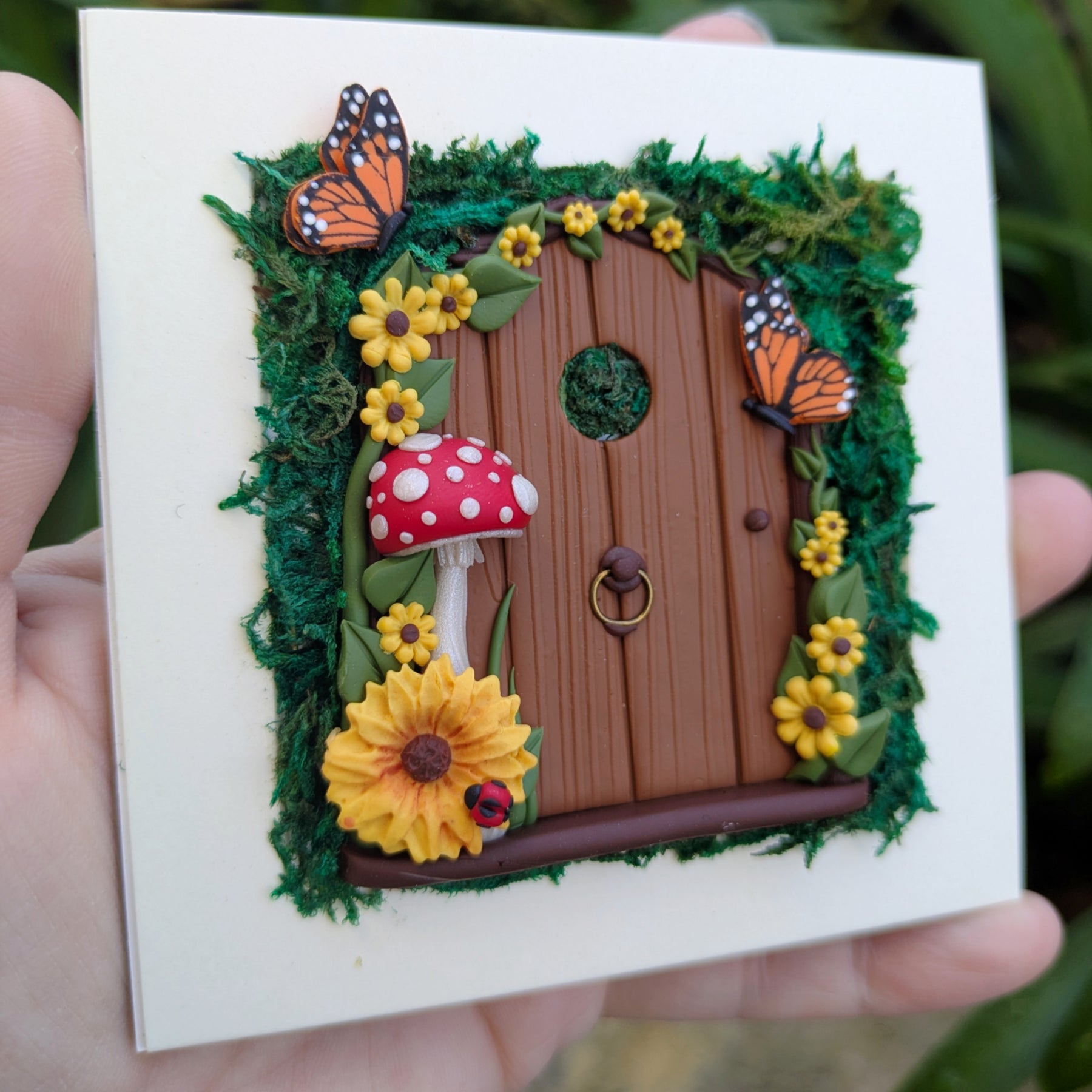 Sunflower Fairy Door Shadow Box