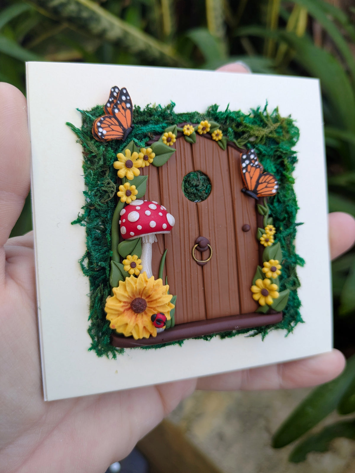 Sunflower Fairy Door Shadow Box