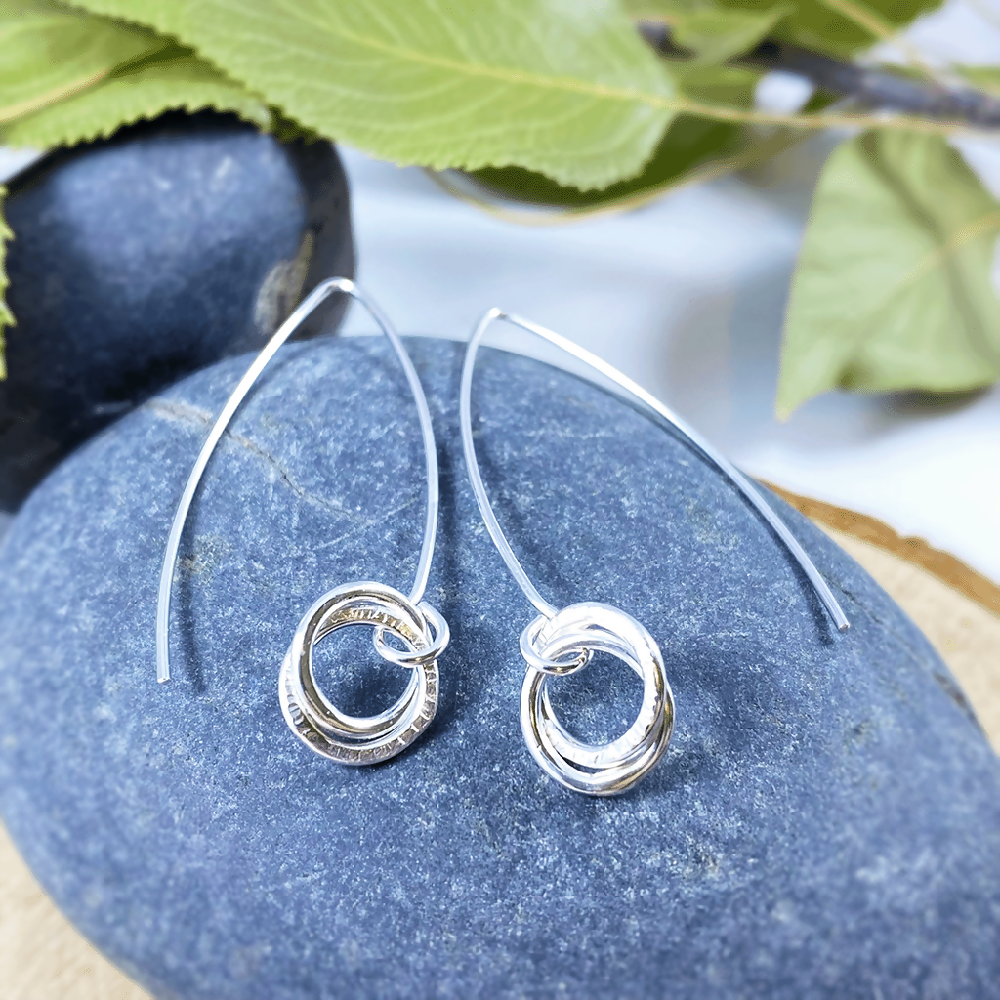 double circle long hook earrings 3