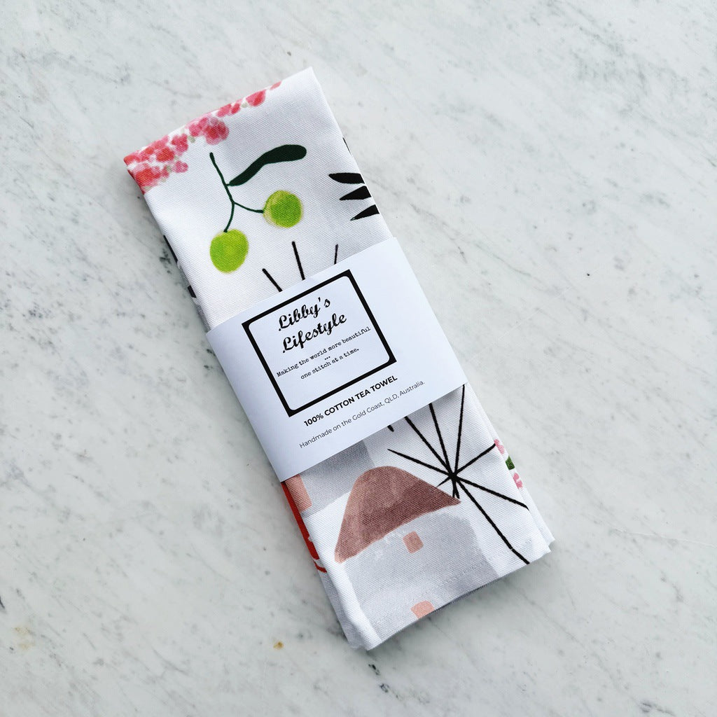 Greek islands tea towel.