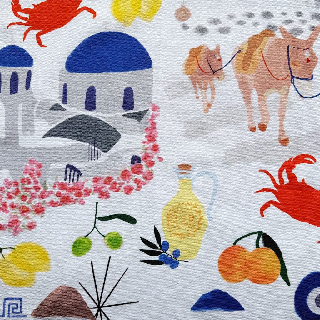 Greek islands tea towel.