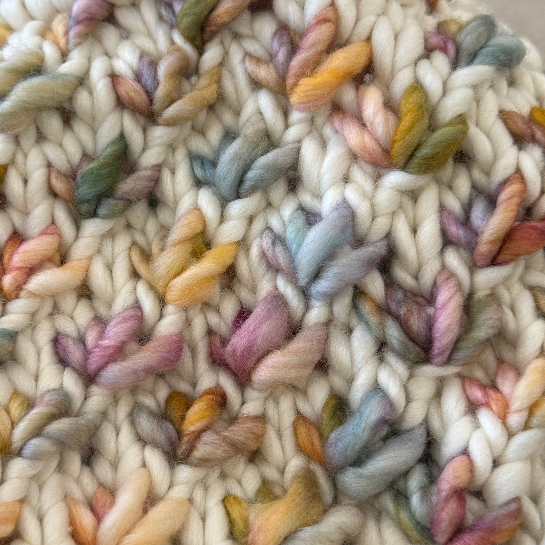 Hand Knitted Beanie, Ladies Merino PomPom Beanie