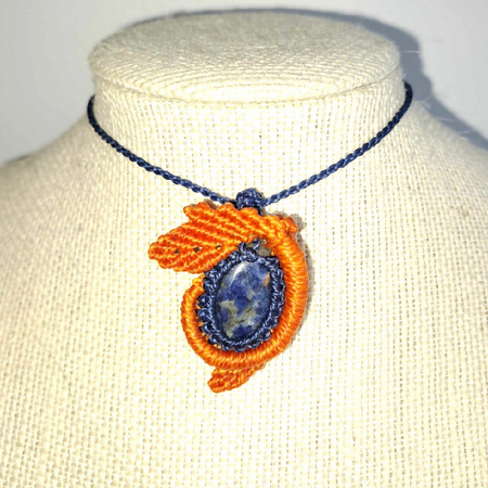 Sunset Sodalite Micro Macrame Necklace