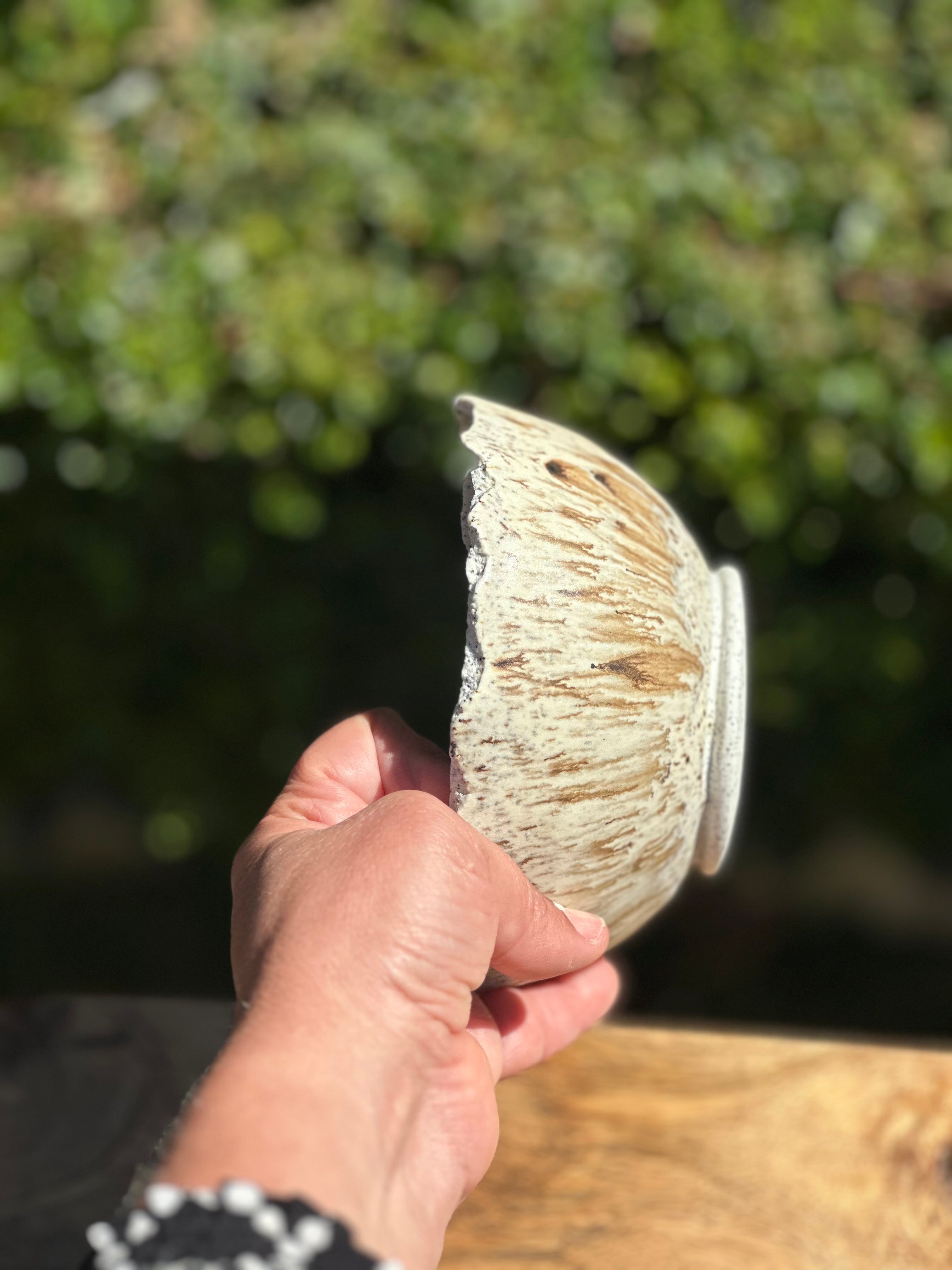 A Bowl - Bird’s Egg with Raw Edge