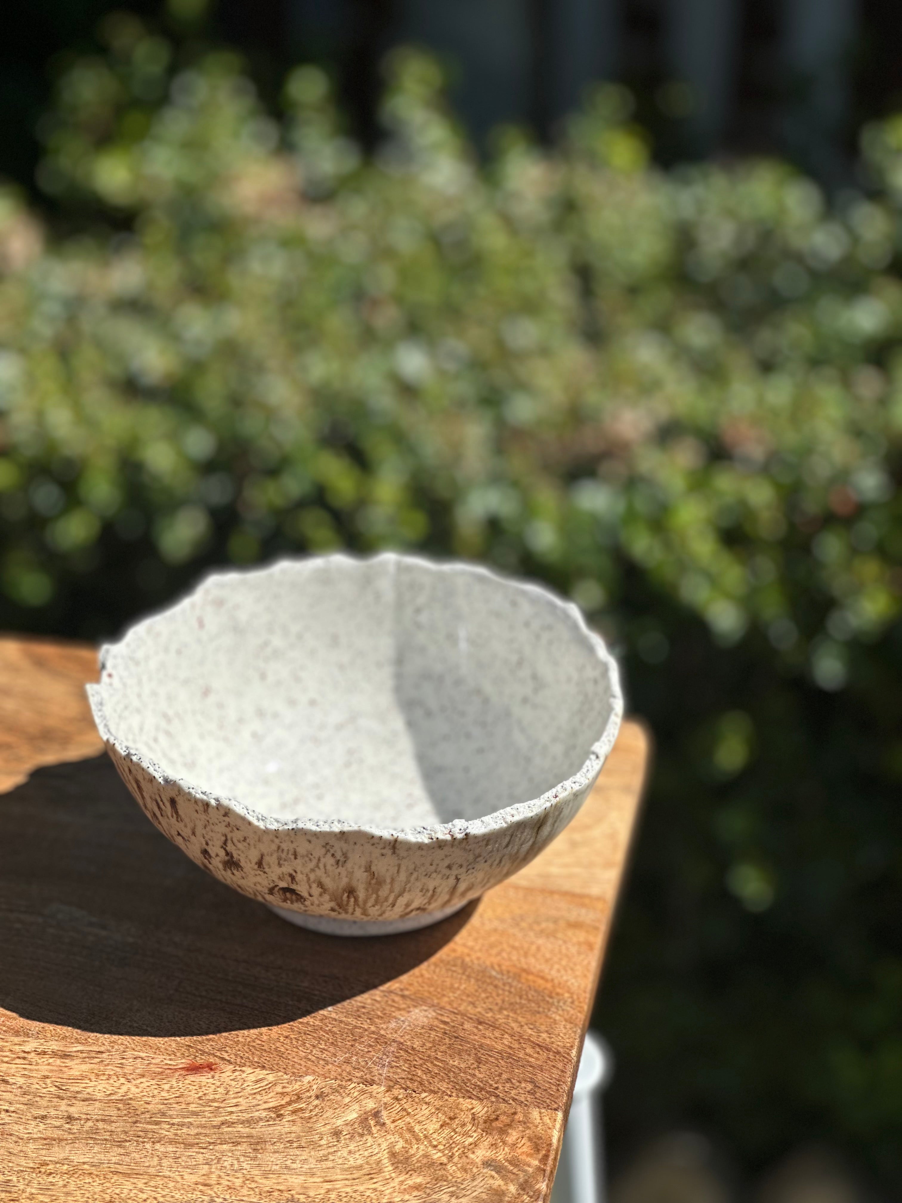 A Bowl - Bird’s Egg with Raw Edge