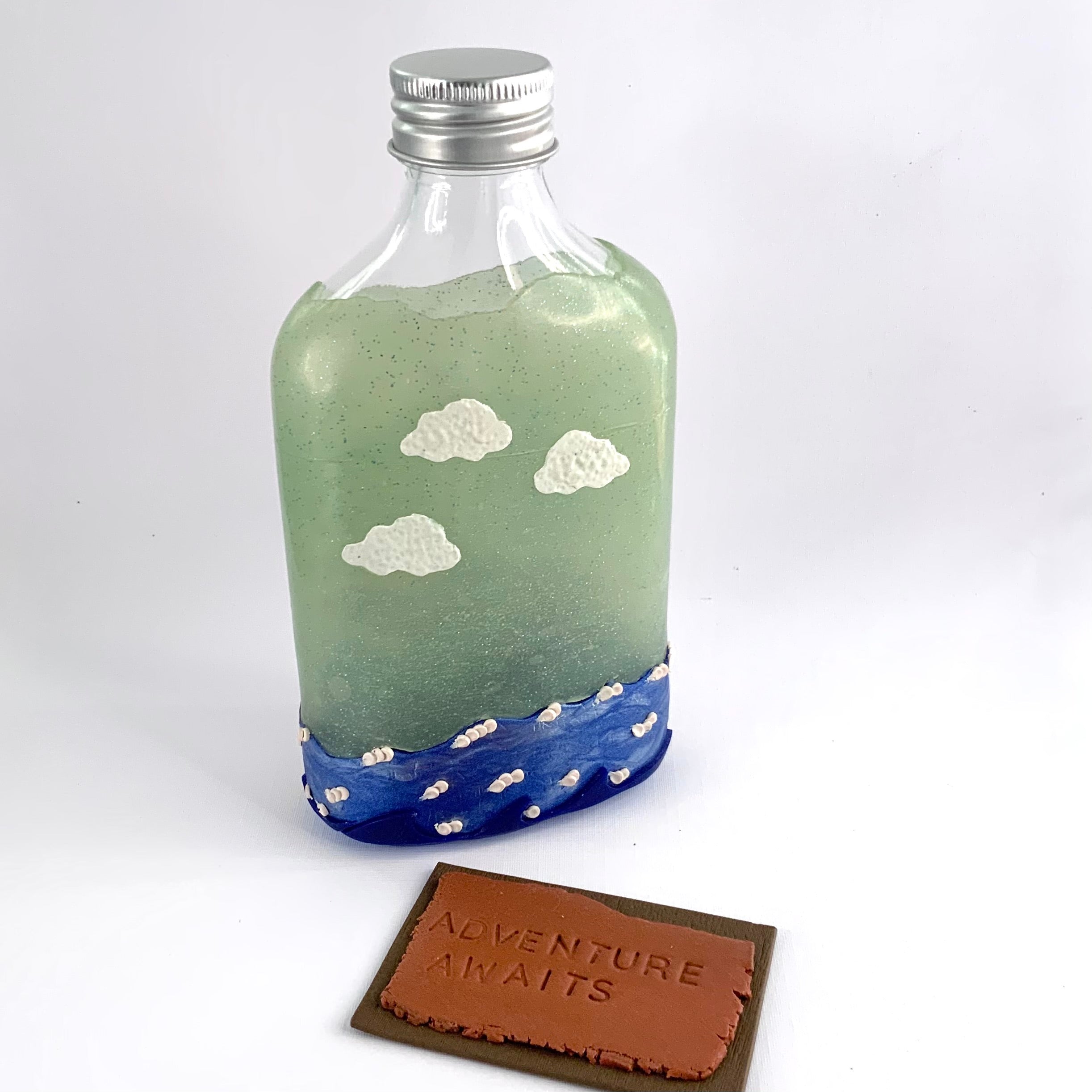 ADVENTURE AWAITS | Polymer Clay | Nautical Decor | Sailing Ship | Inspirational Gift