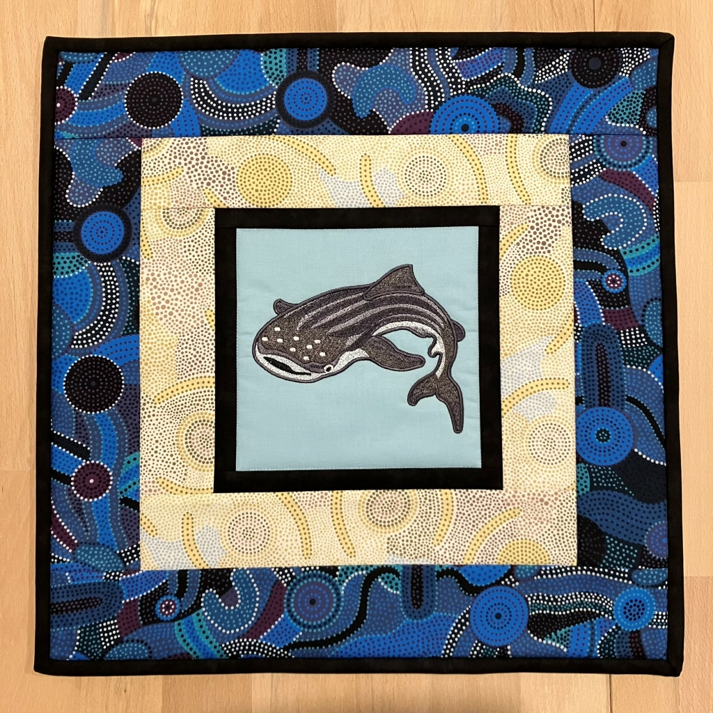 handmade Australian native quilted - whale shark & humpback whale
