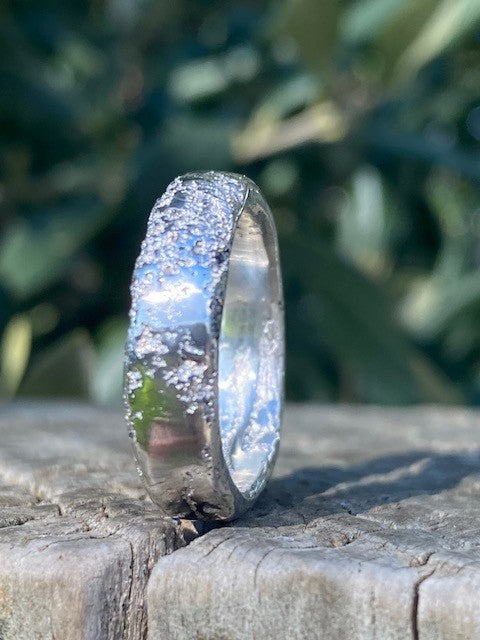 Beach Sand Sterling Silver Ring Size O1/2